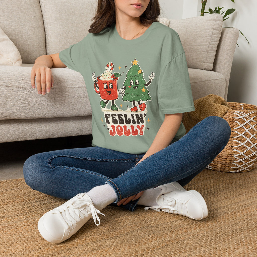 Feelin' Jolly mug and Christmas tree T-Shirt