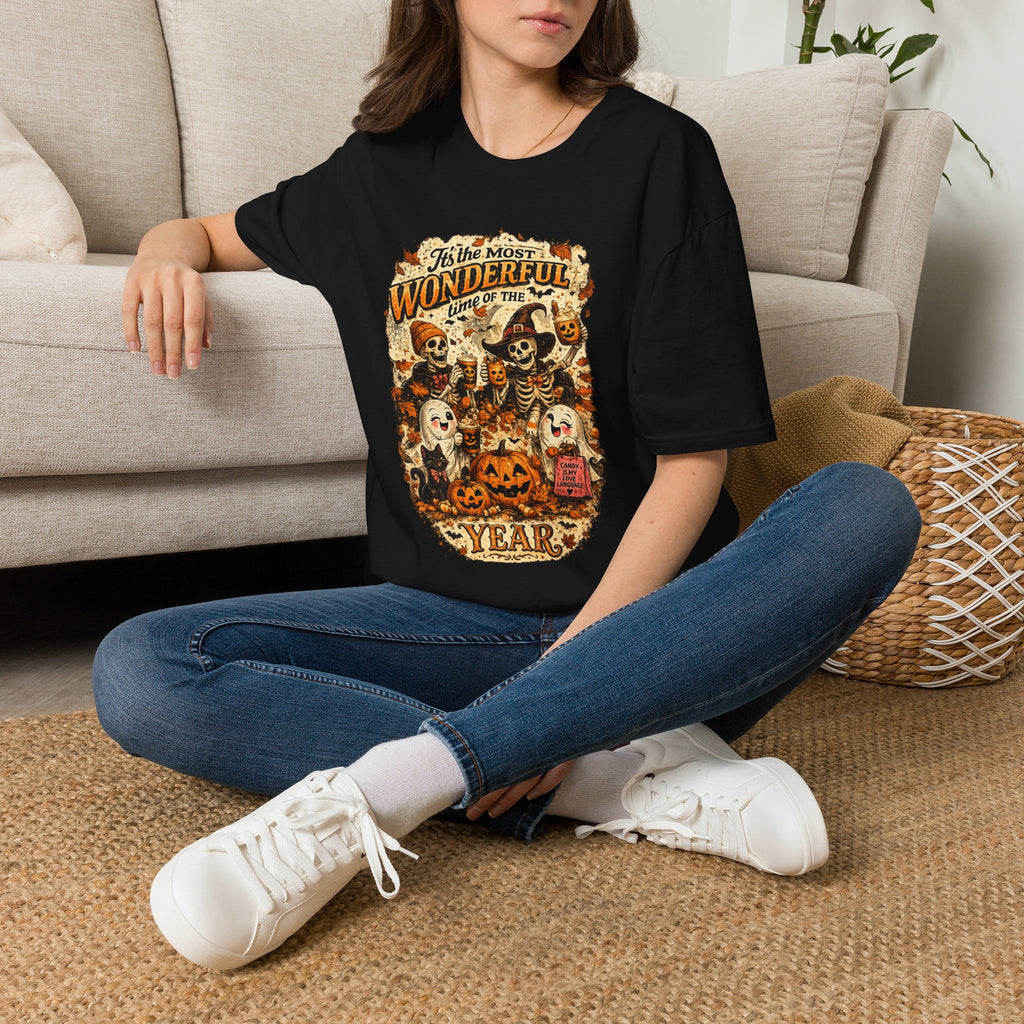 Vintage Halloween Skeleton Crew T-Shirt | 'Tis the Most Wonderful Time Design