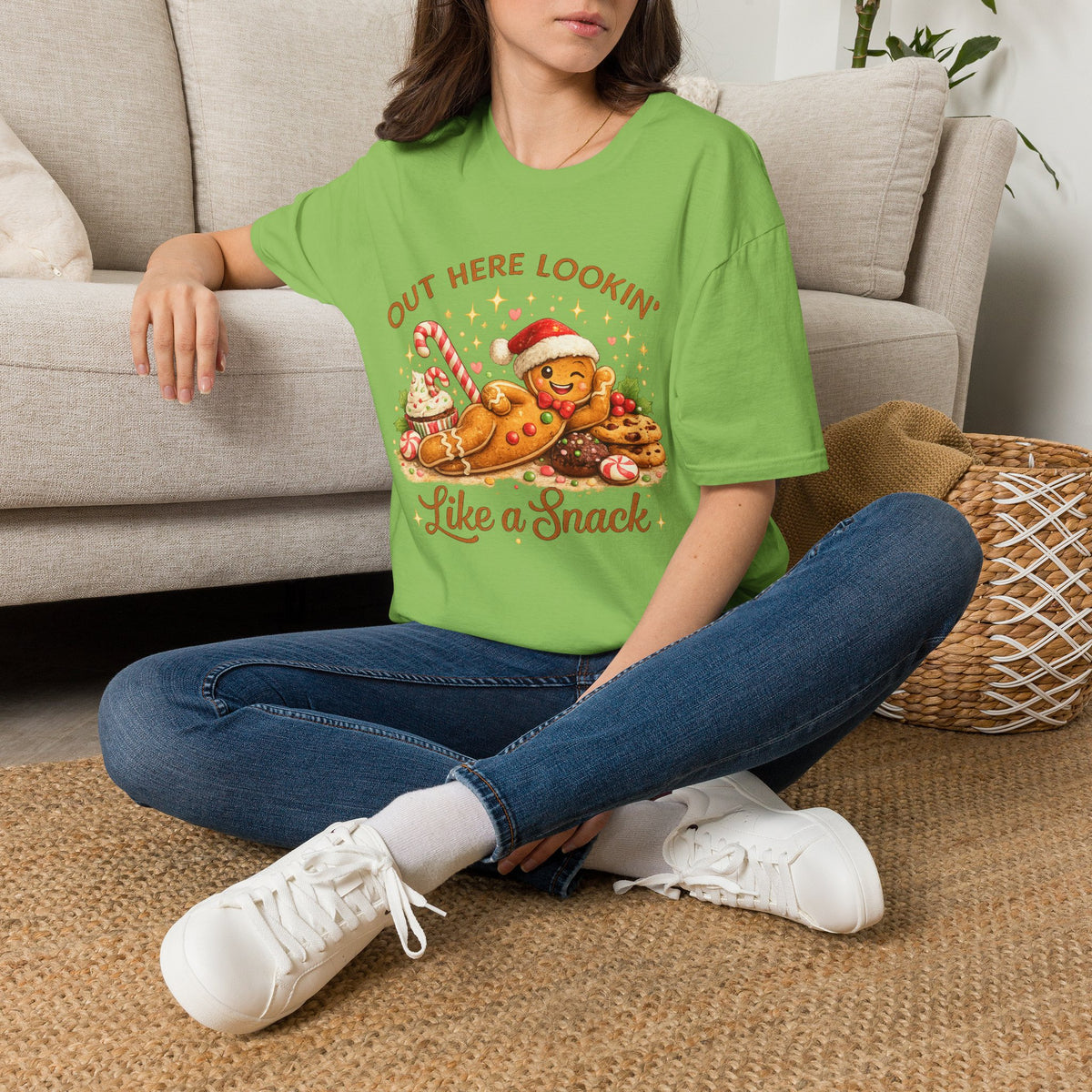 Gingerbread Cookie Santa Hat T-Shirt