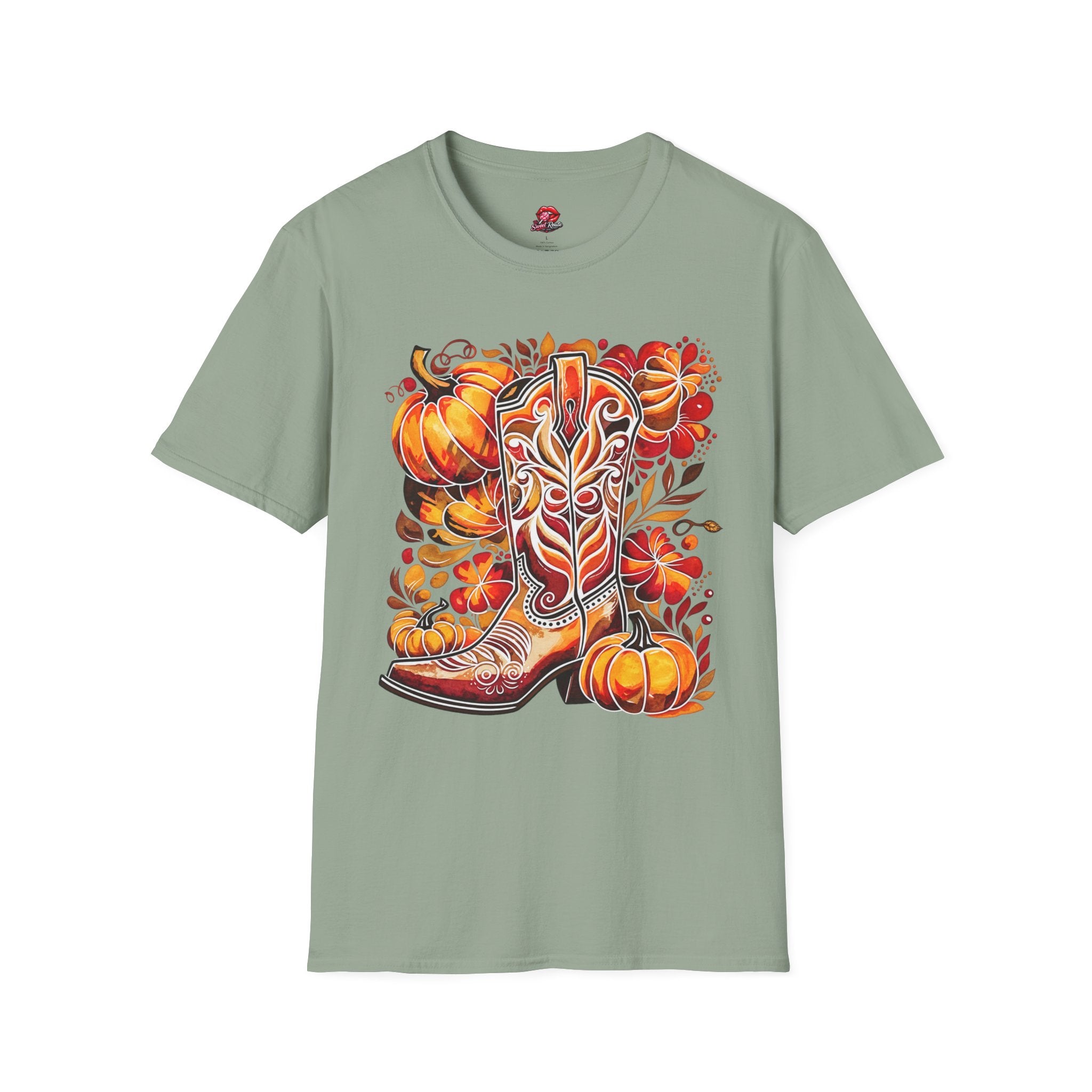 Autumn Cowgirl Boots Pumpkin T-Shirt