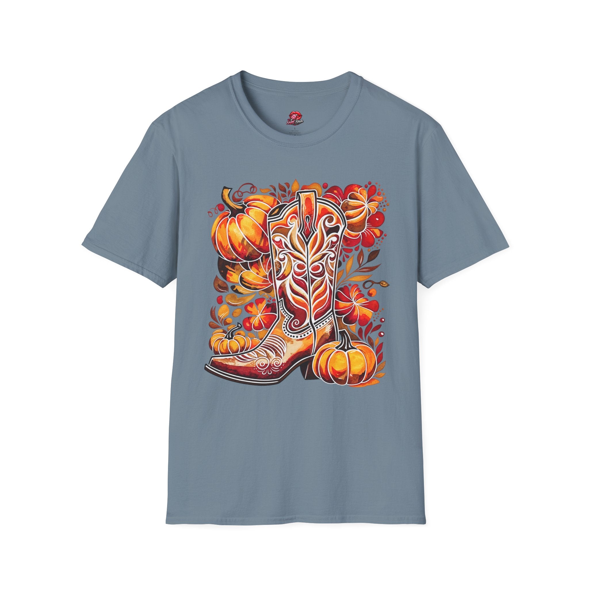 Autumn Cowgirl Boots Pumpkin T-Shirt