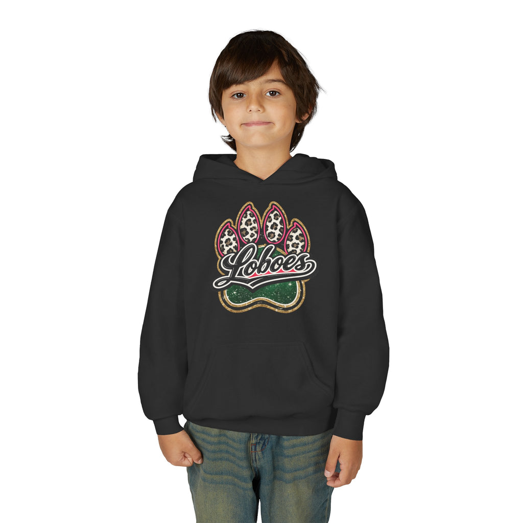 Youth Hoodie with 'Loboes' Paw