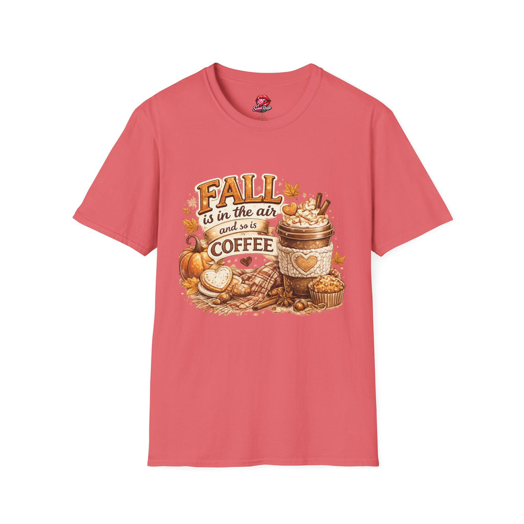 Fall is in the Air Coffee T-Shirt | Cozy Pumpkin Spice Autumn Graphic Tee | Cute Fall Shirt | Womens Autumn Apparel