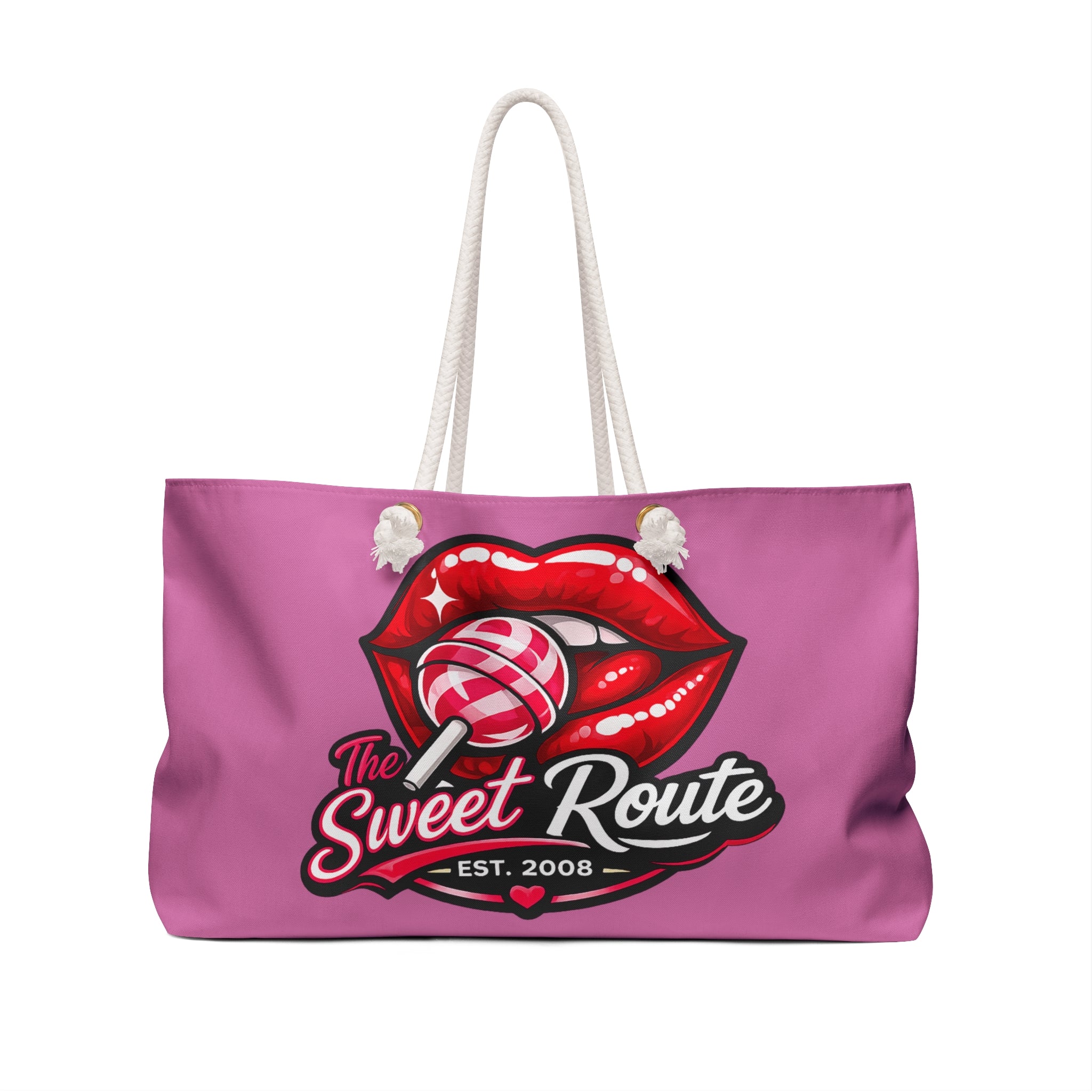 Sweet Route Logo Pink Weekender Bag