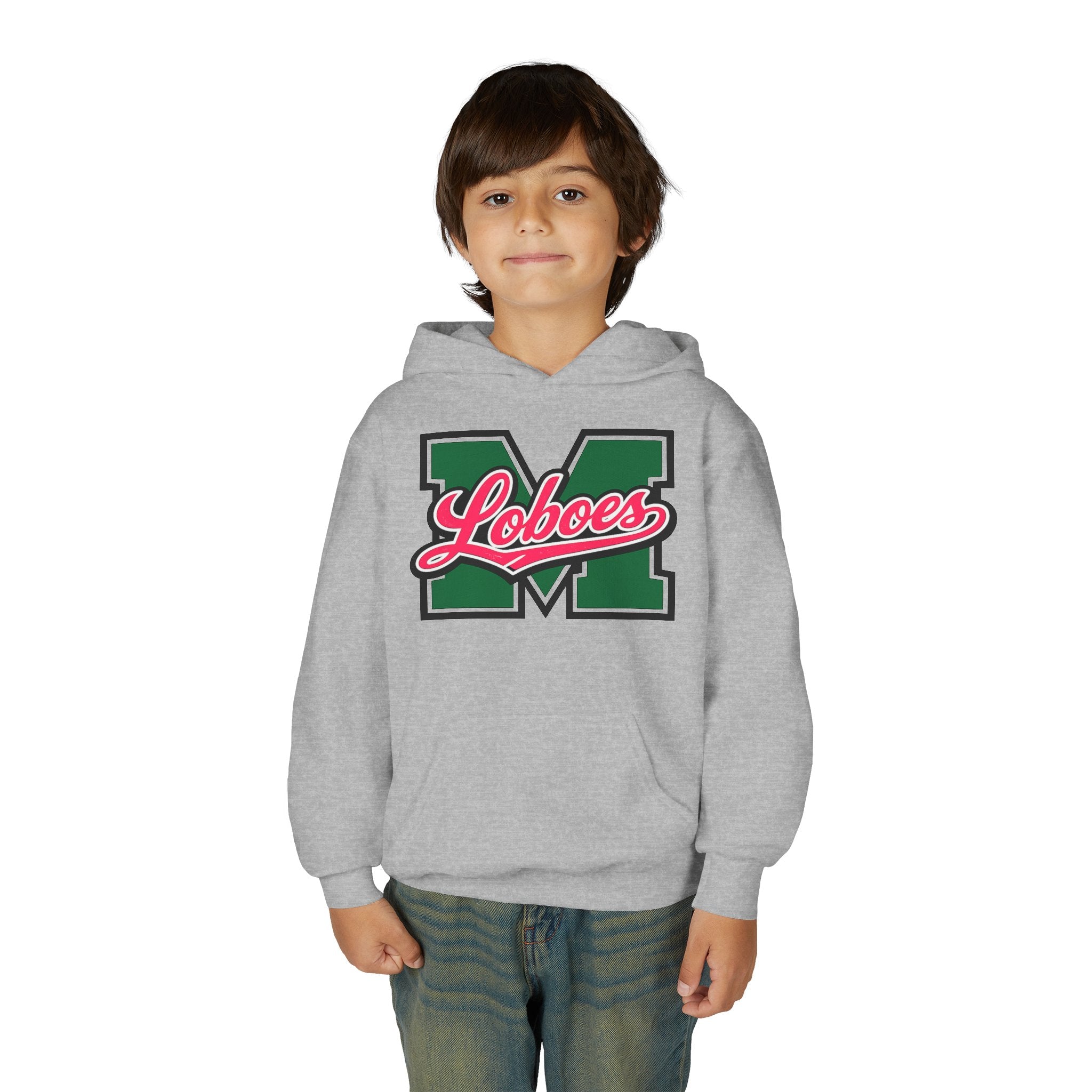 Youth Loboes M Letter Hoodie — Kids School Spirit Sweatshirt