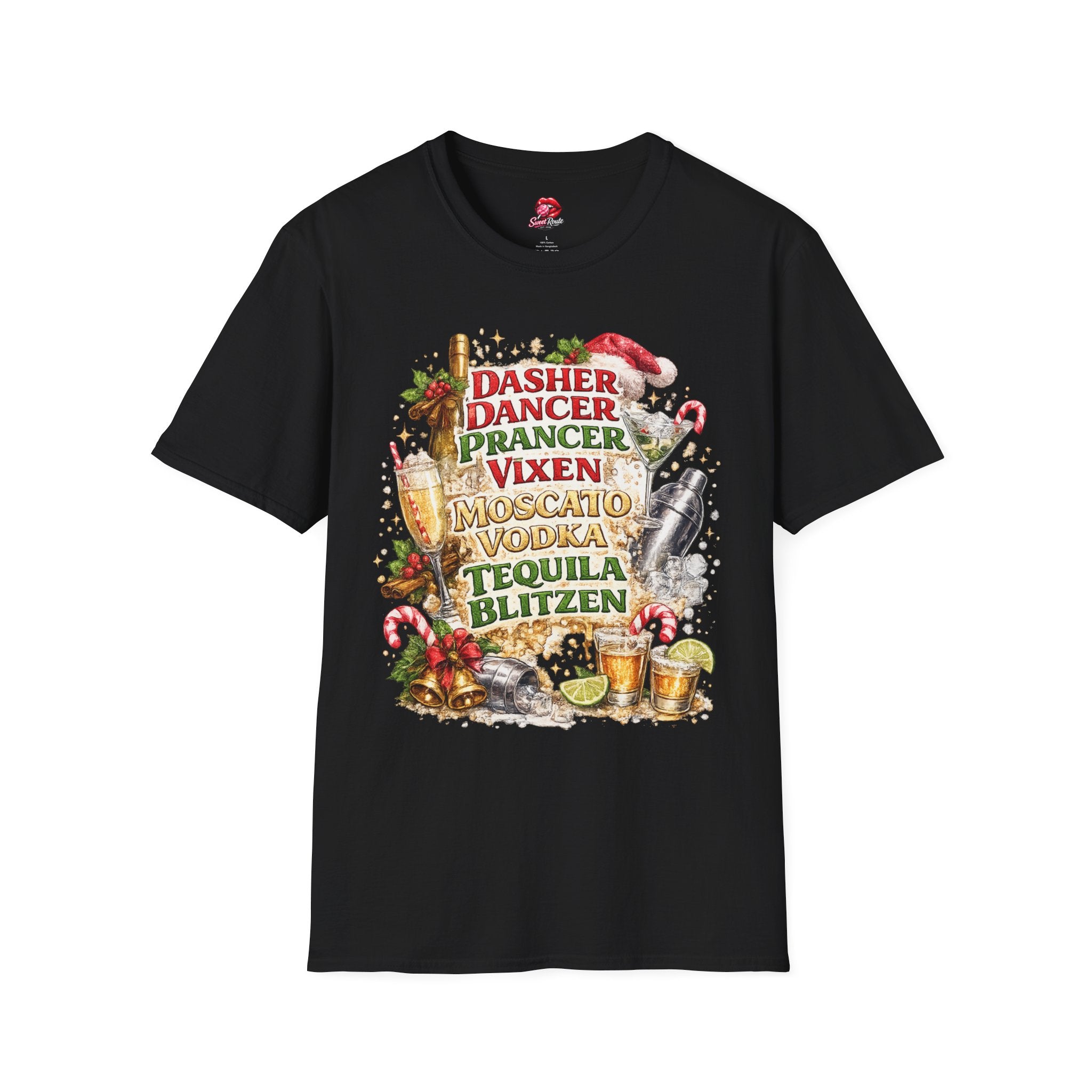 Dasher Dancer Prancer Vixen Moscato Vodka T-Shirt