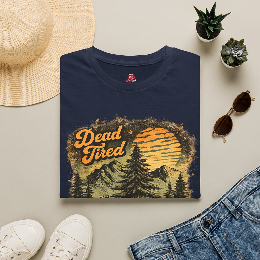 Dead Tired Vintage Camping Tee with Sunset Pines