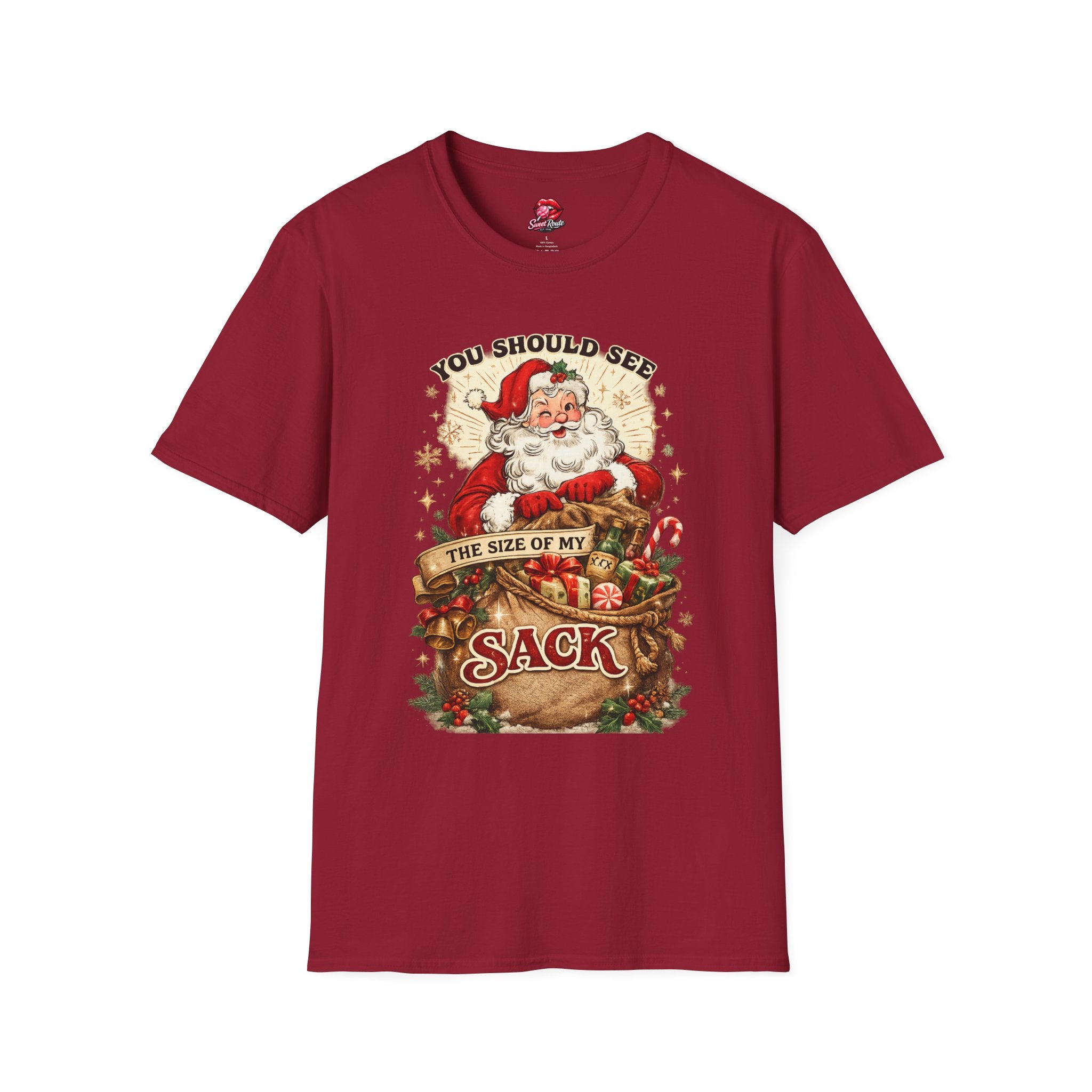 Vintage Santa You Should See The Size Of My Sack Christmas Tee
