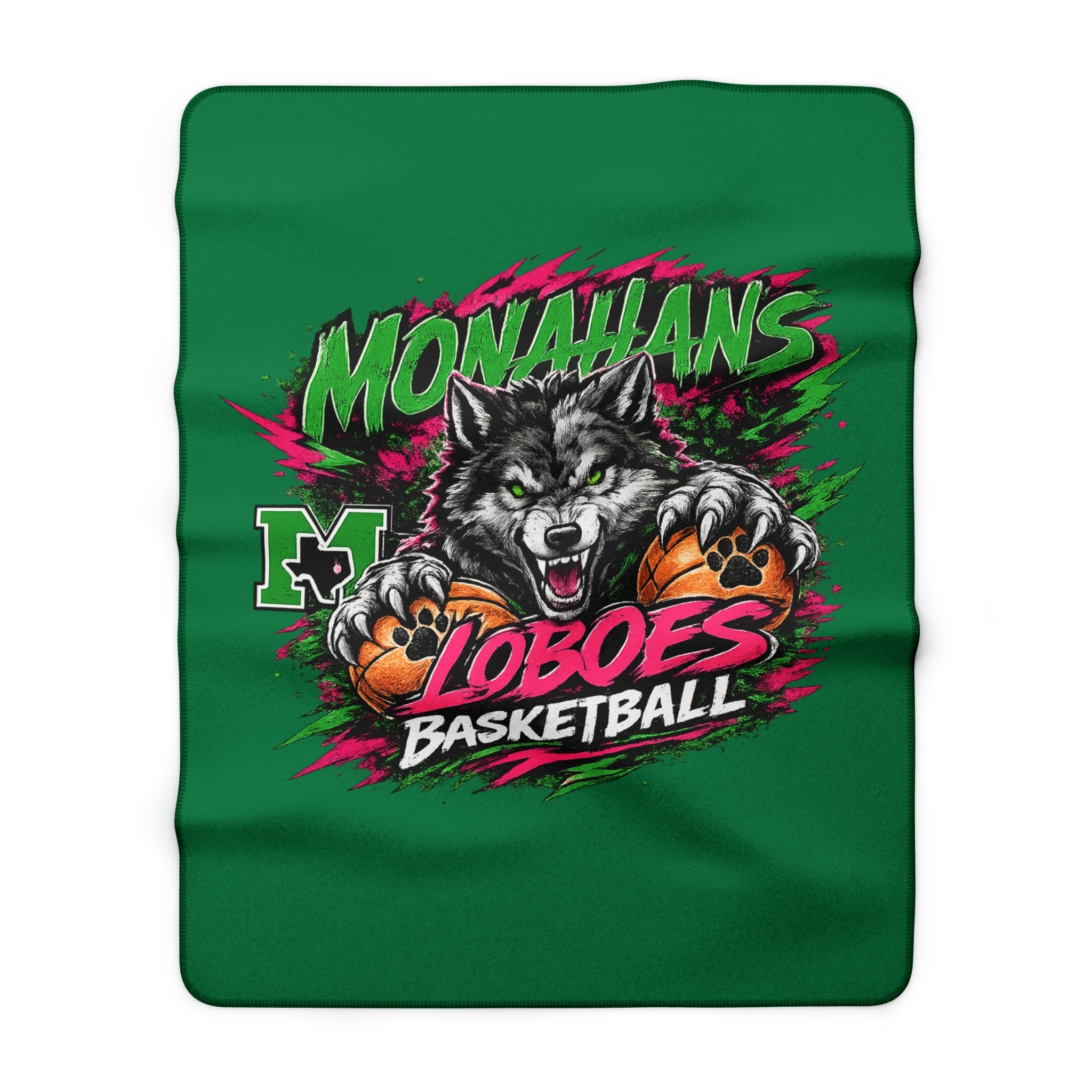 Monahan’s Loboes Basketball Fleece Throw