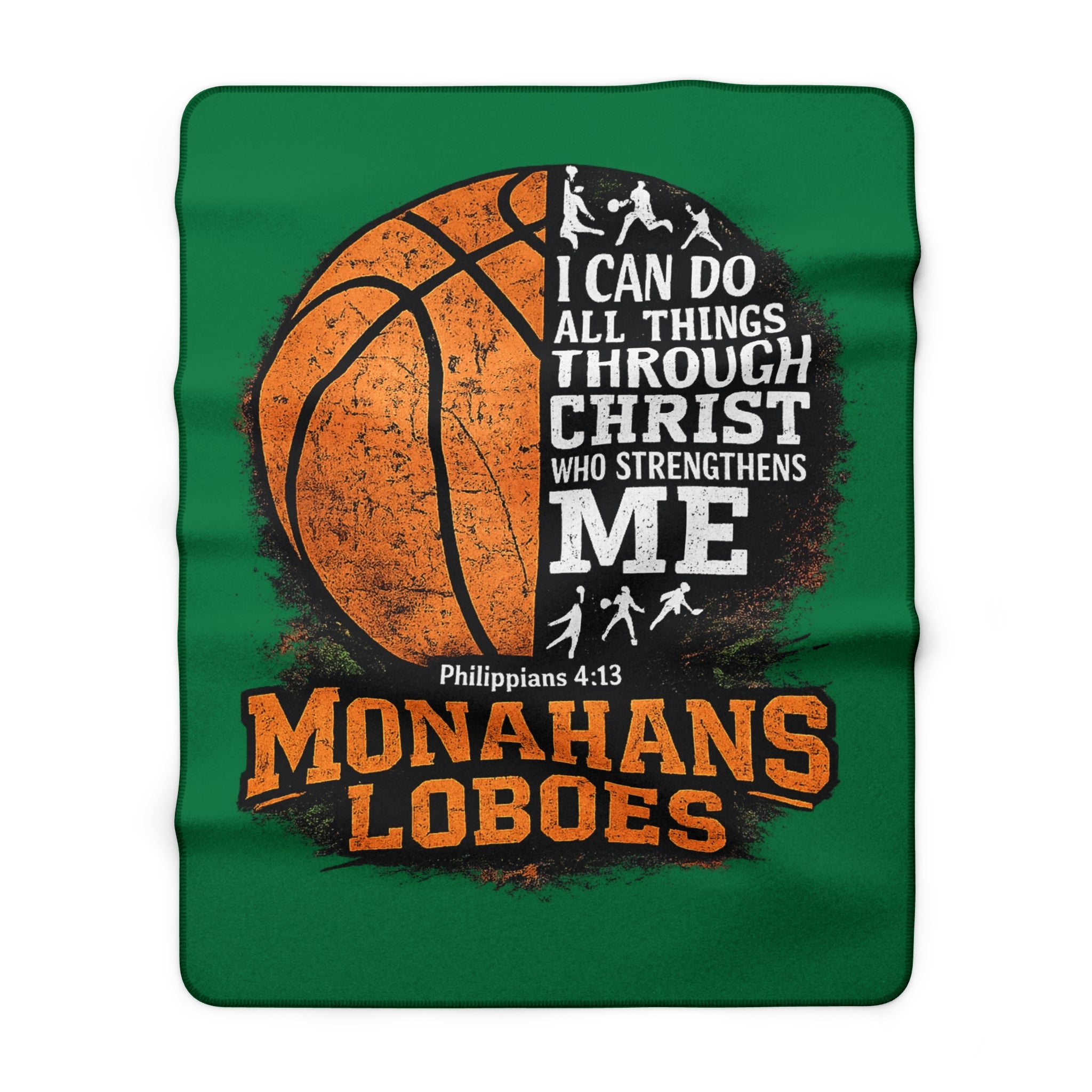 Monahans Loboes Basketball Sherpa Blanket
