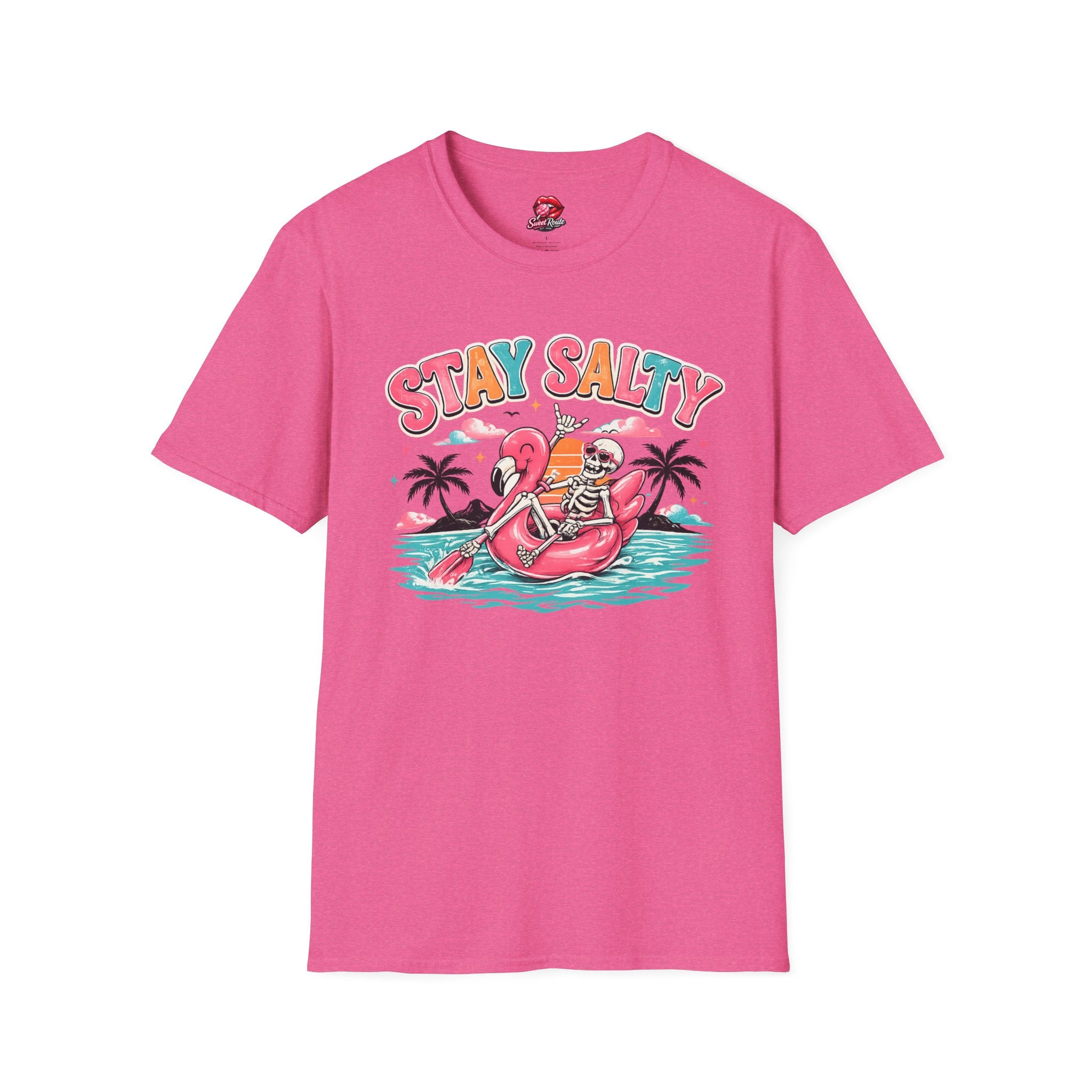 Stay Salty skeleton flamingo float T-Shirt