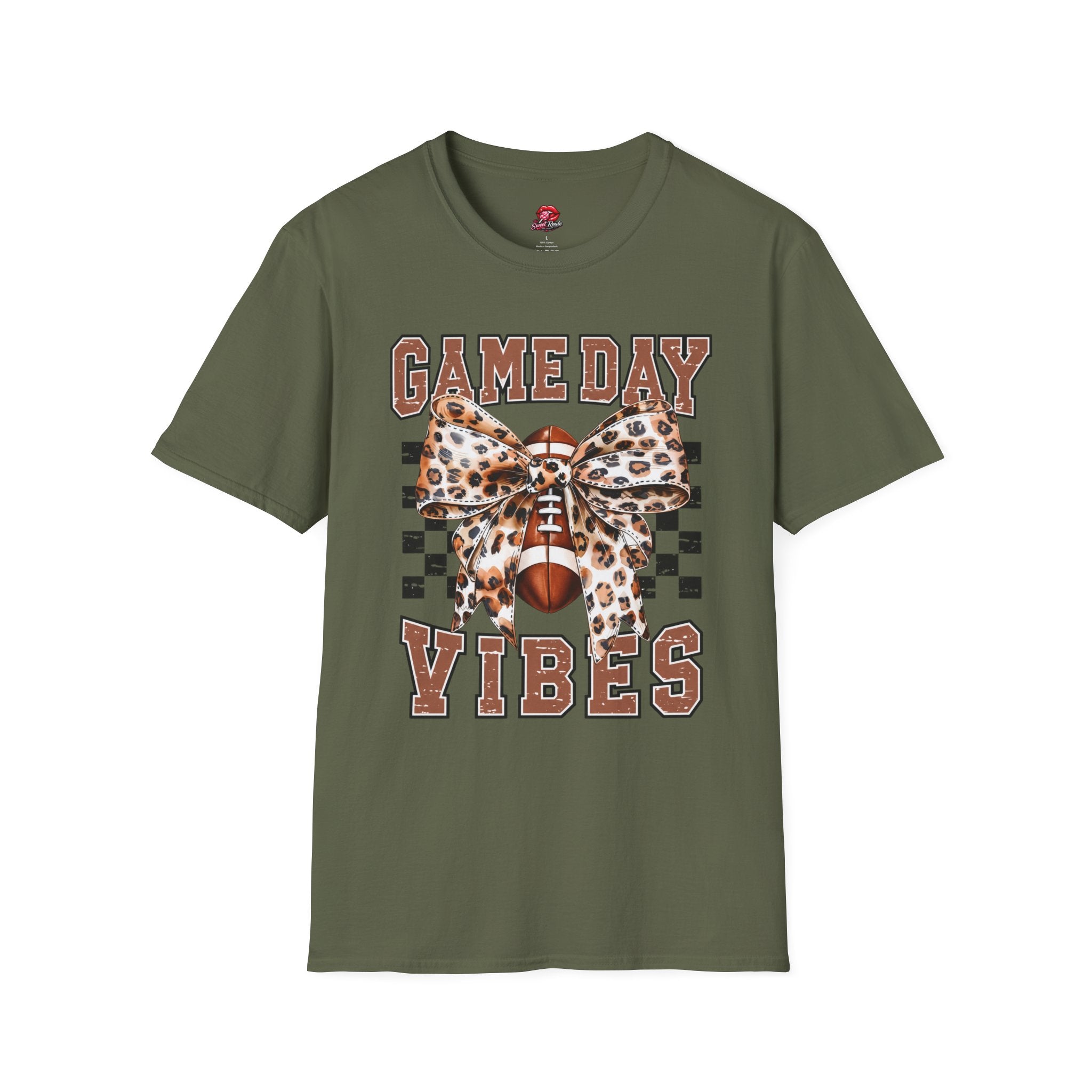 Leopard Bow Football Tee