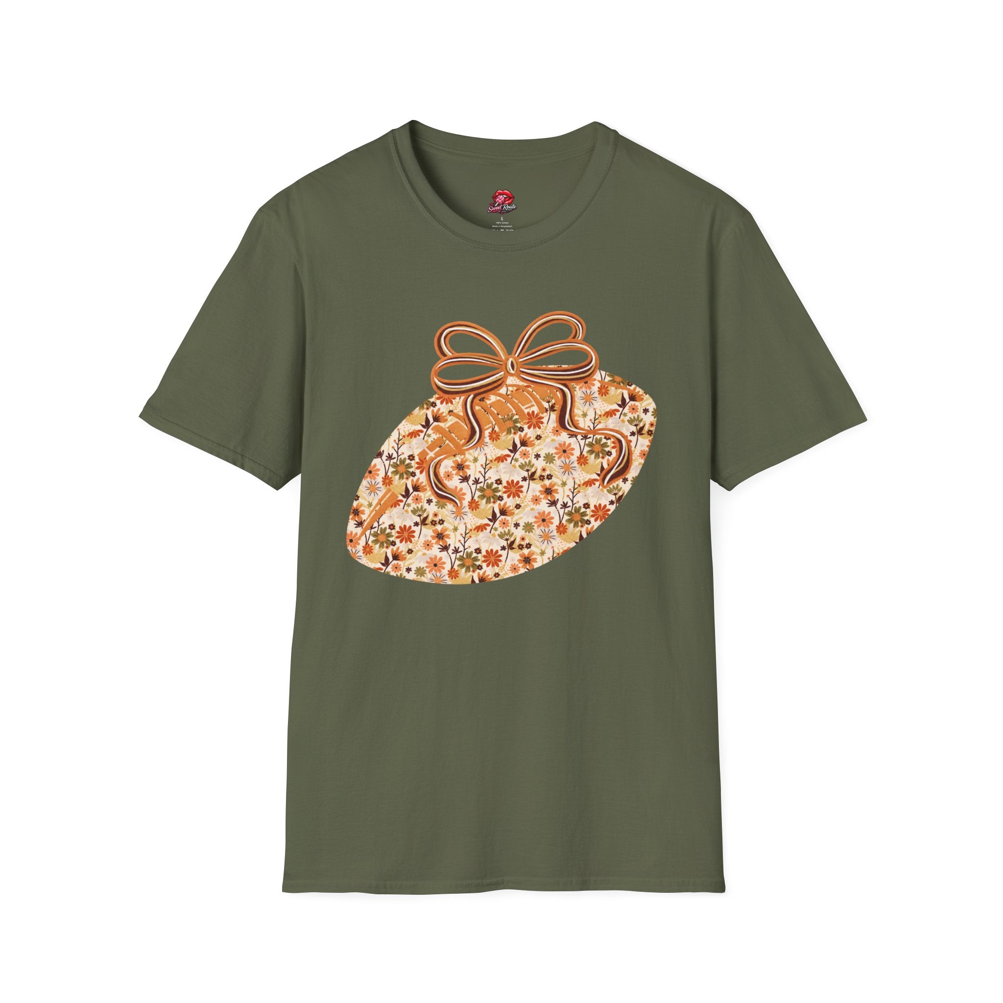 Floral Pumpkin Bow T‑Shirt