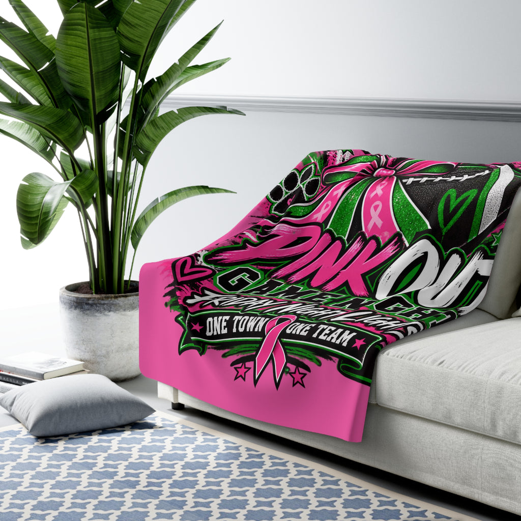 Monahans Loboes Pink Out Game Night Sherpa Blanket