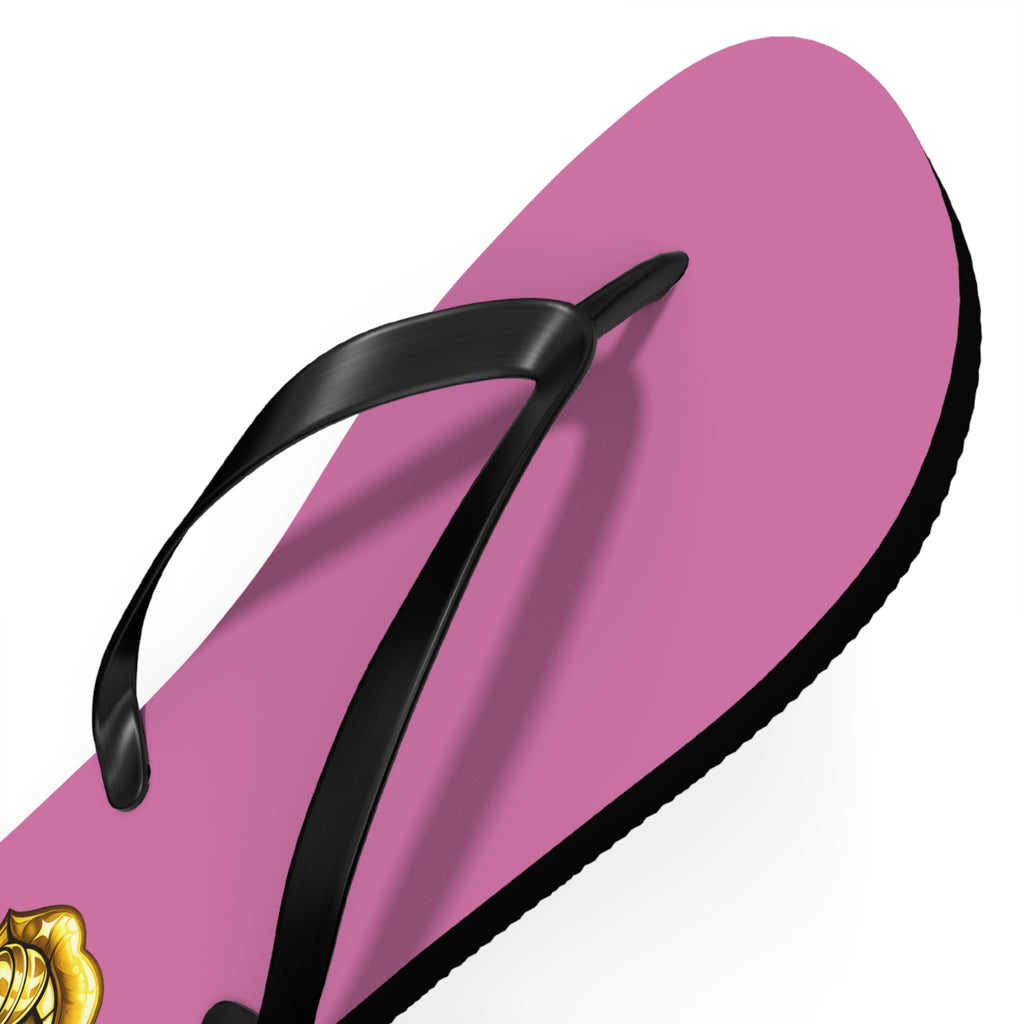 Gold Sweet Route Logo Beach Sandals