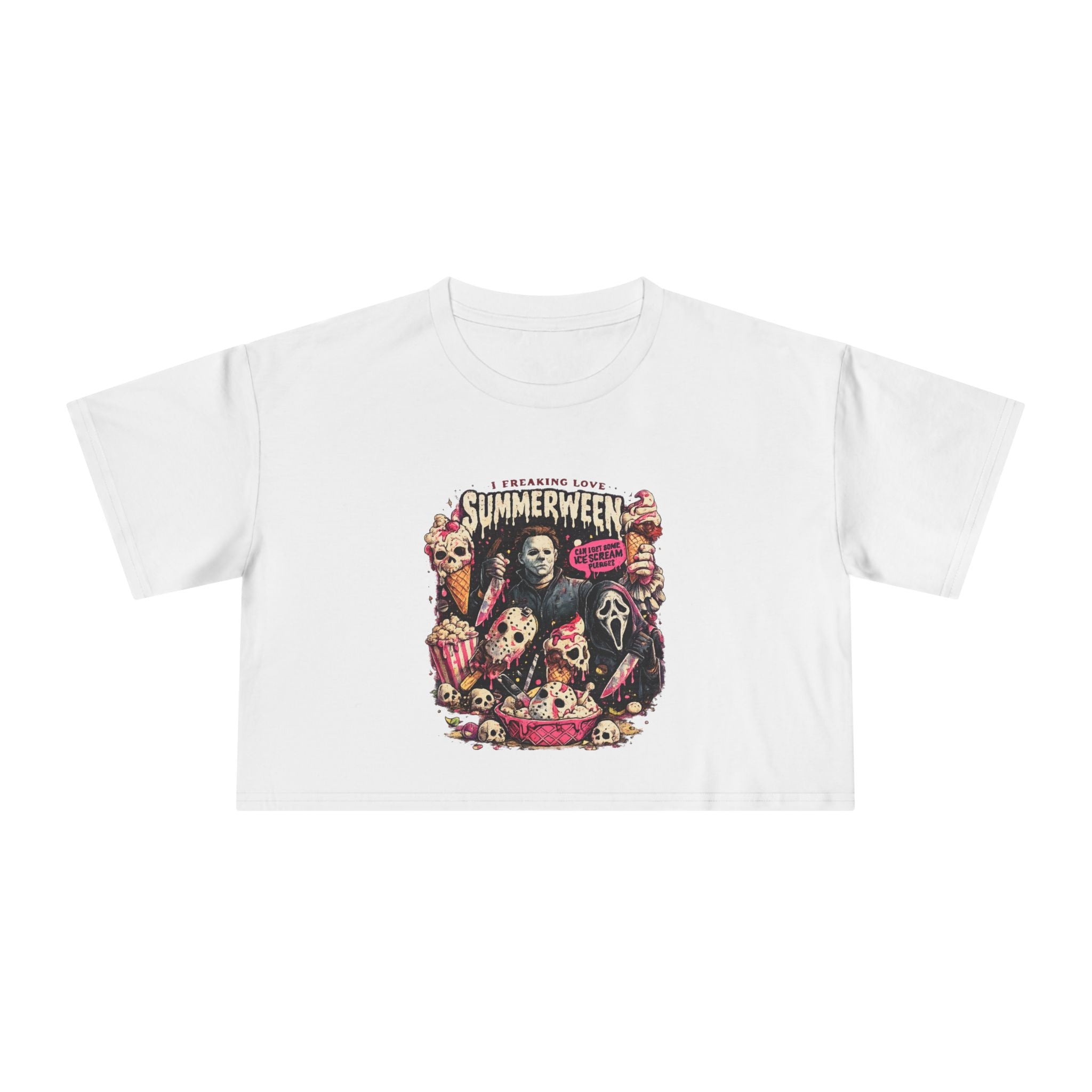 Horror Movie Summerween Crop Tee