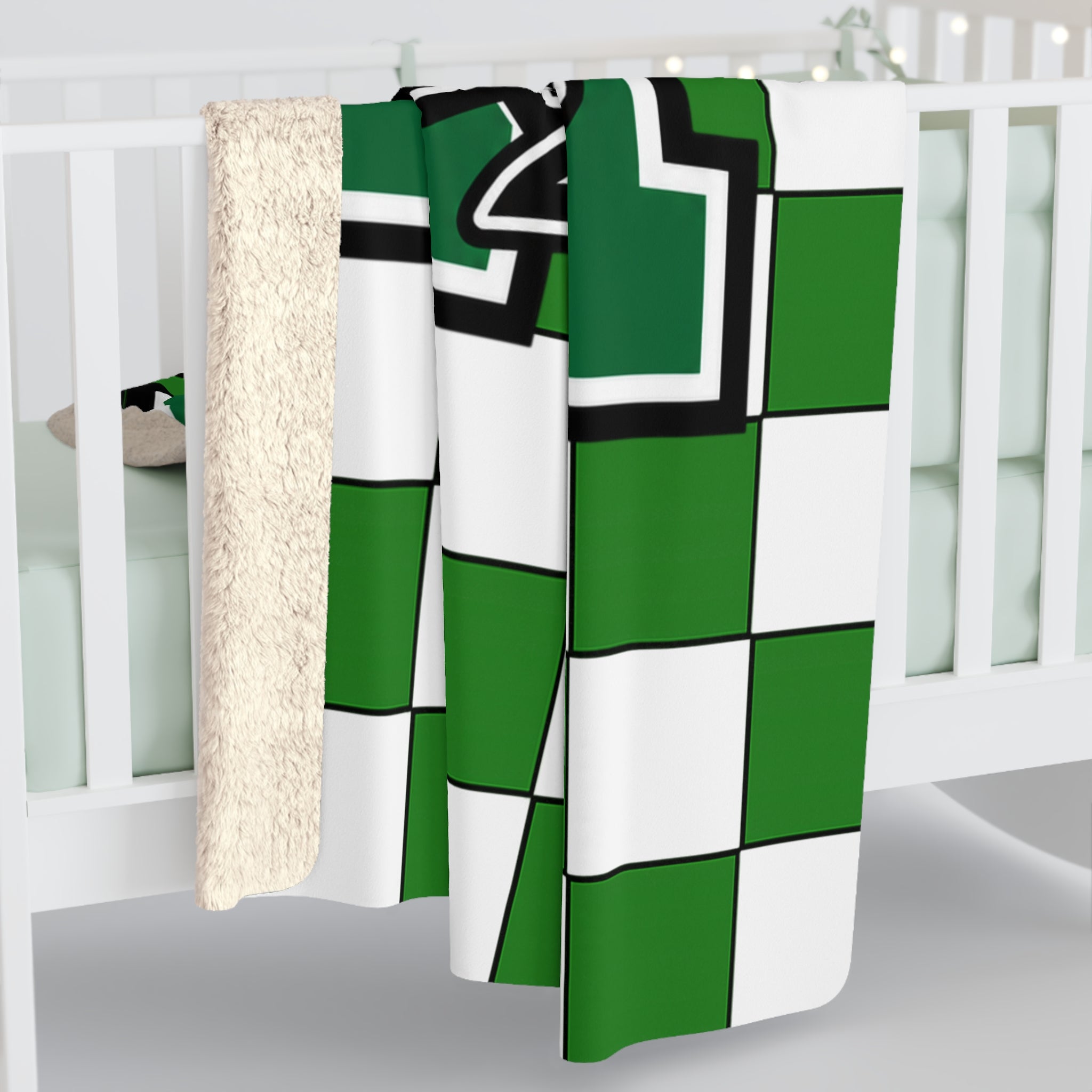 Green Checkerboard Senior Stadium Blanket