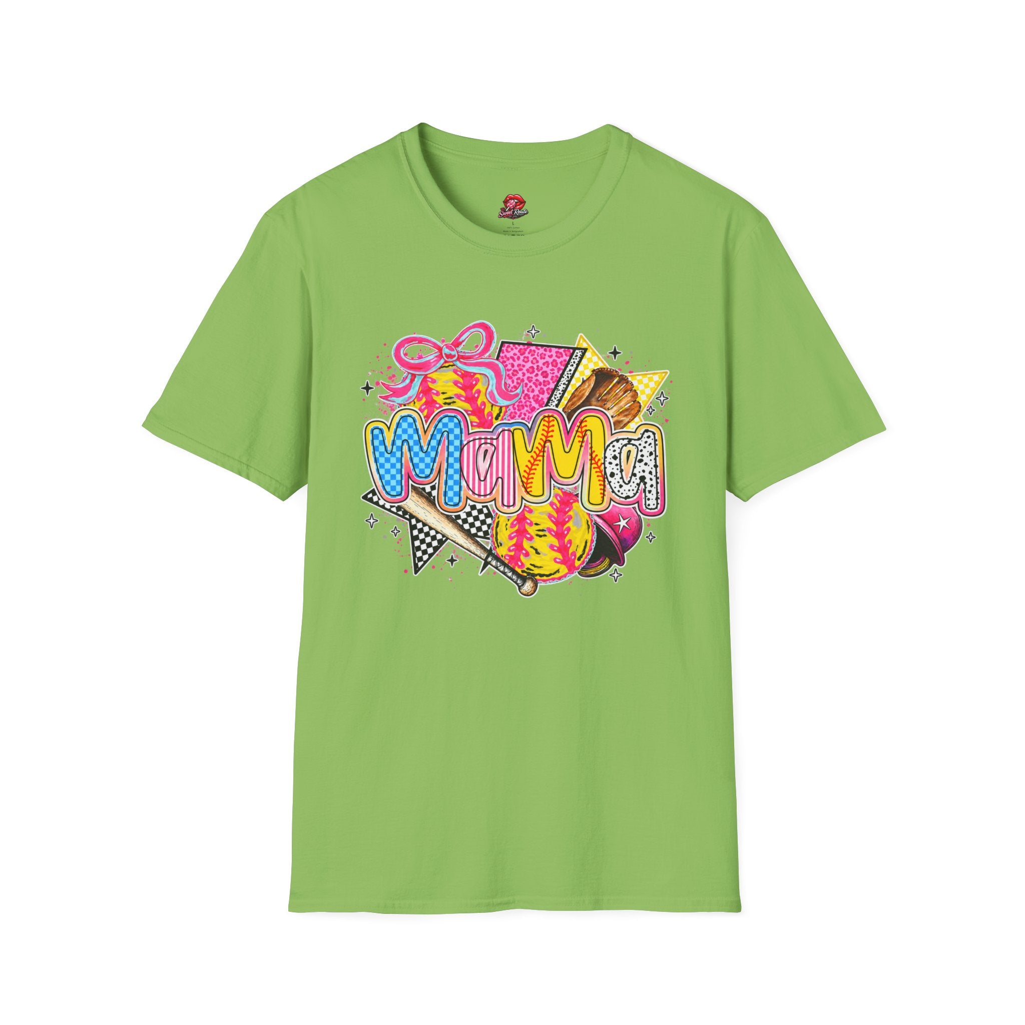 Mama Colorblock Softball Graphic T-Shirt