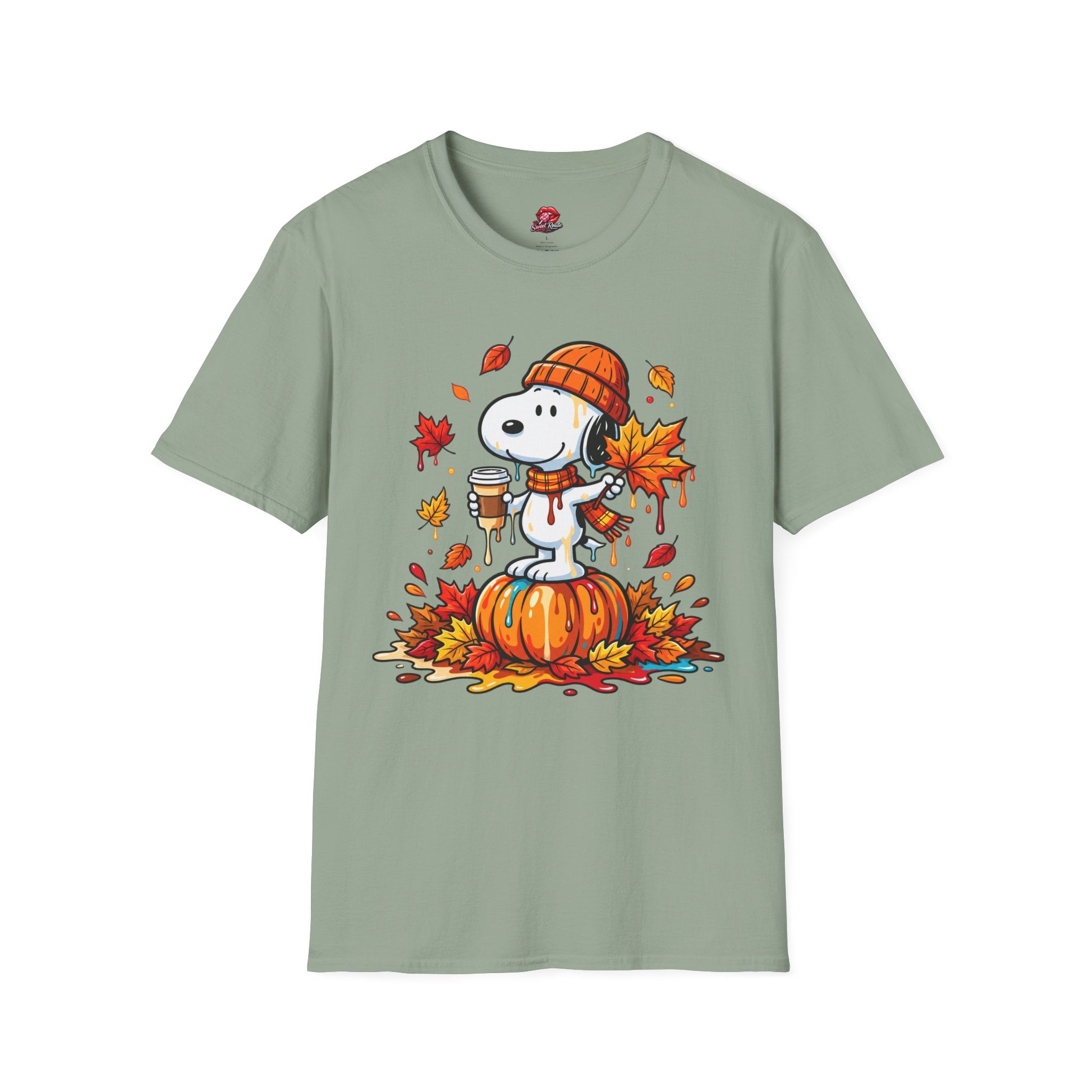 Fall Pumpkin, Leaves & Coffee snoopy T-Shirt