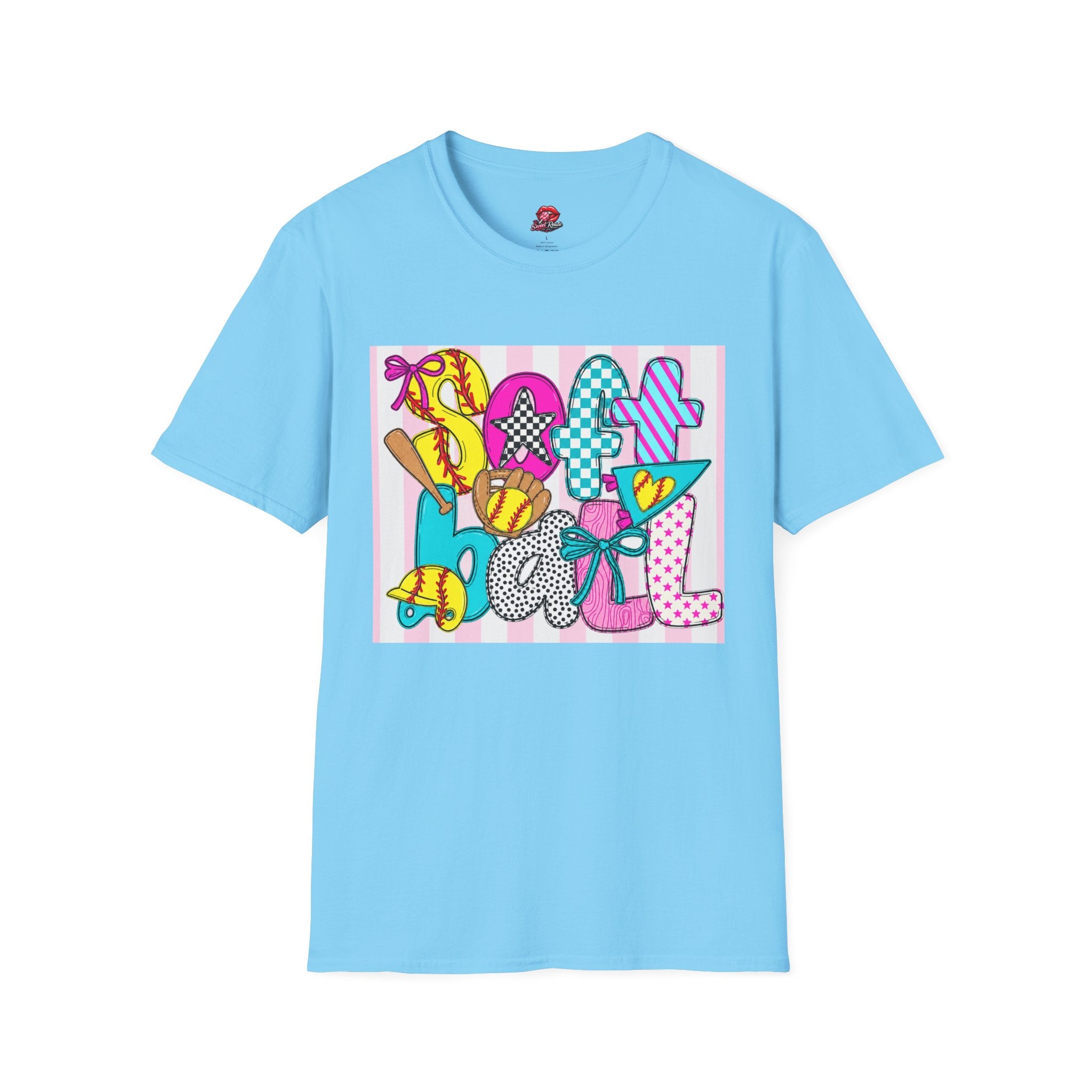 Colorful Pop Art Softball Tee