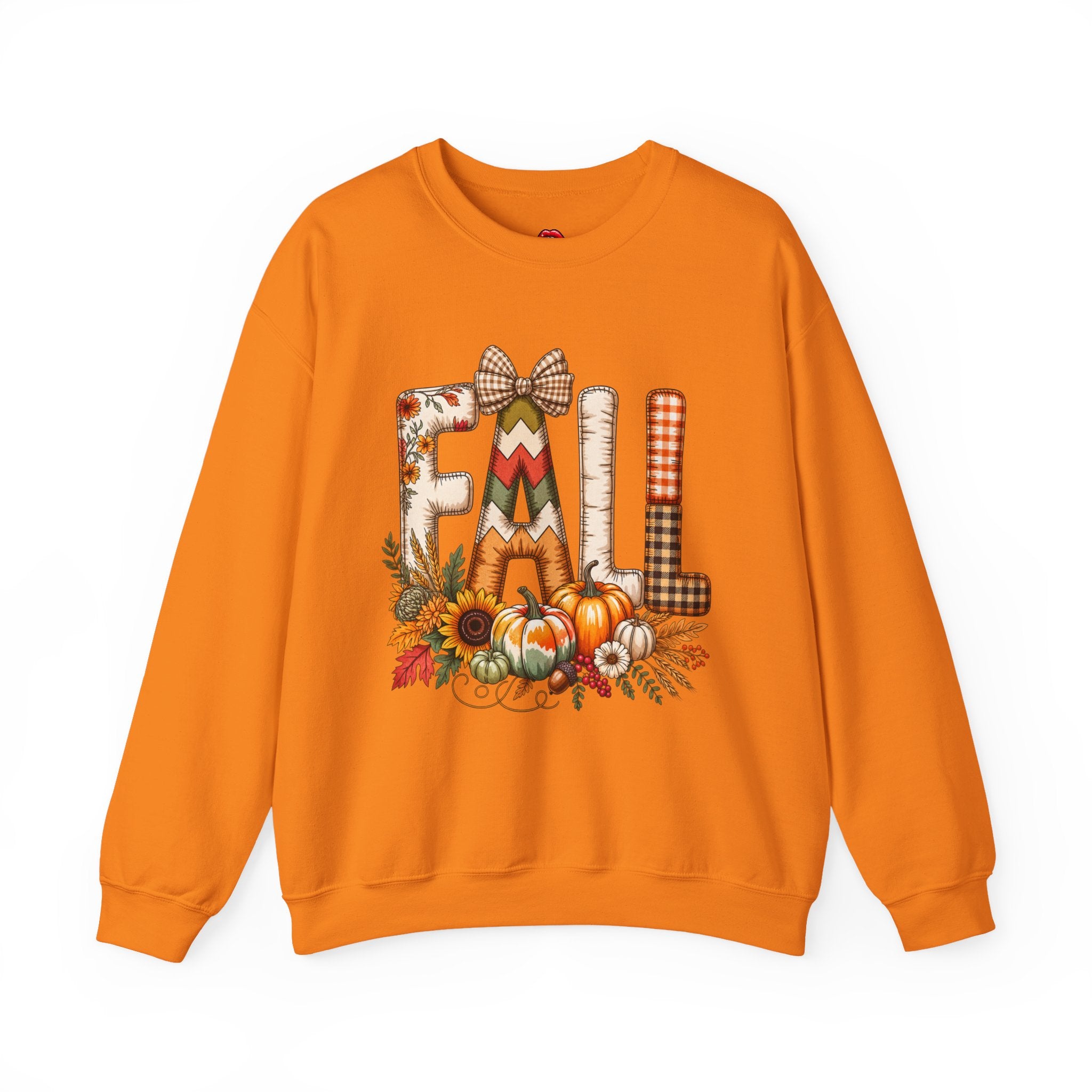 Autumn Pumpkins & Plaid Lettering Crewneck