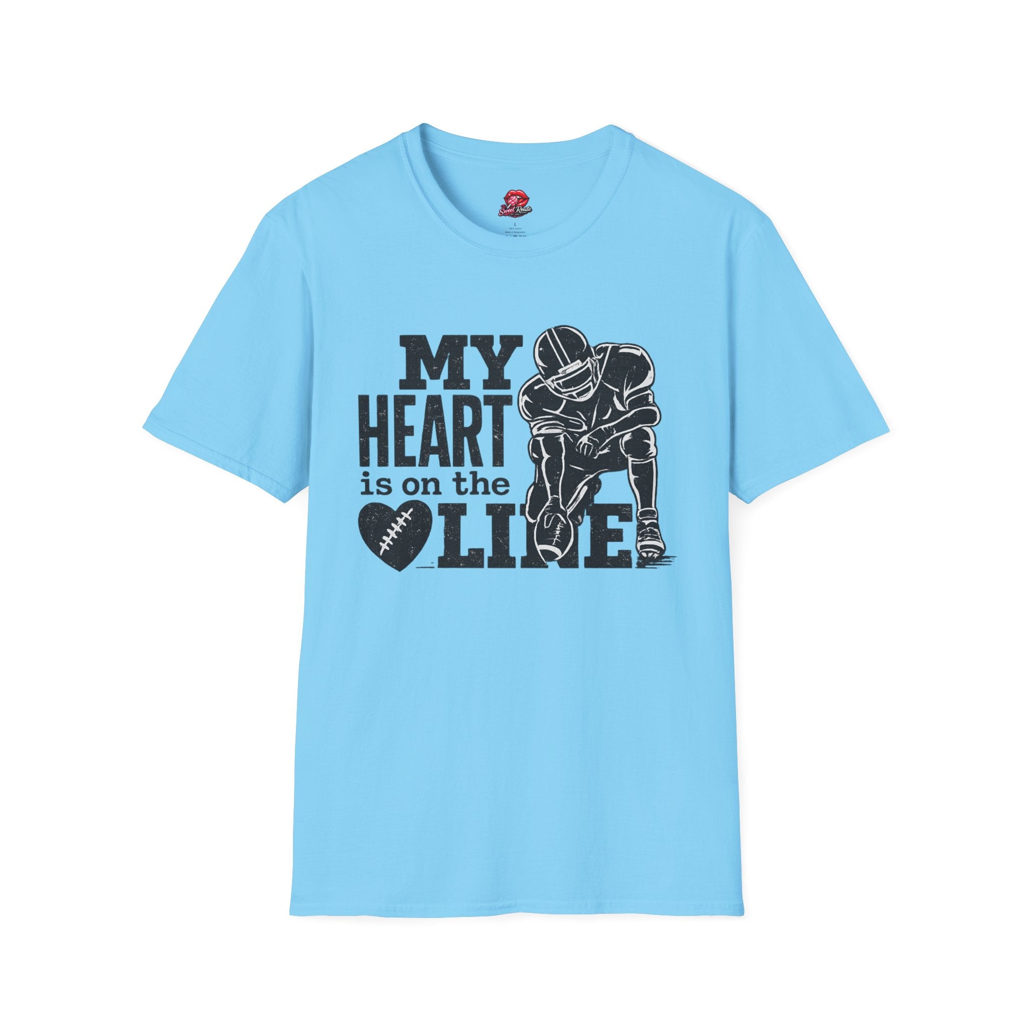 My Heart Is on the Line Football  Tee