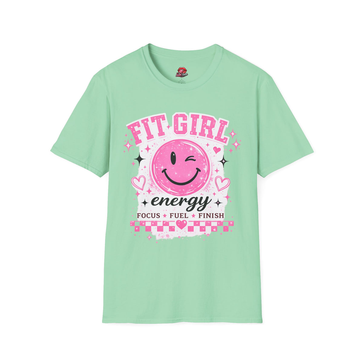 Fit Girl Pink Smiley Fitness Tee