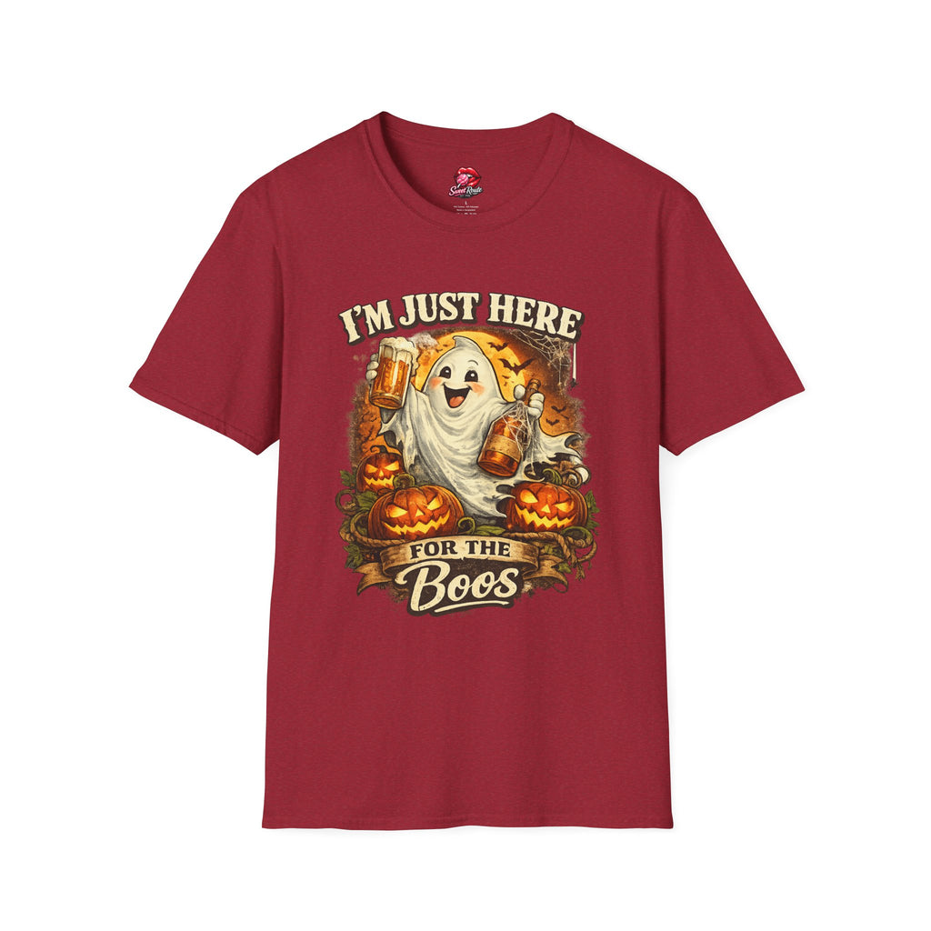 I’m Just Here for the Boos T-Shirt | Funny Halloween Ghost Shirt | Cute Spooky Season Tee | Pumpkin Fall Graphic Tee | Halloween Party Shirt