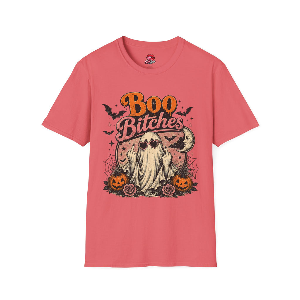Boo Bitches Halloween T-Shirt | Funny Ghost Graphic Tee | Cute Spooky Season Shirt | Retro Halloween Tee