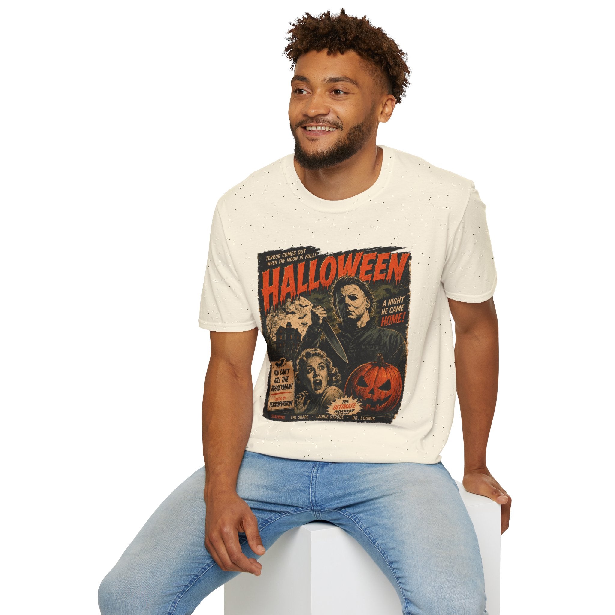 Halloween Movie Poster Retro Horror Graphic T-Shirt | Vintage Halloween Unisex