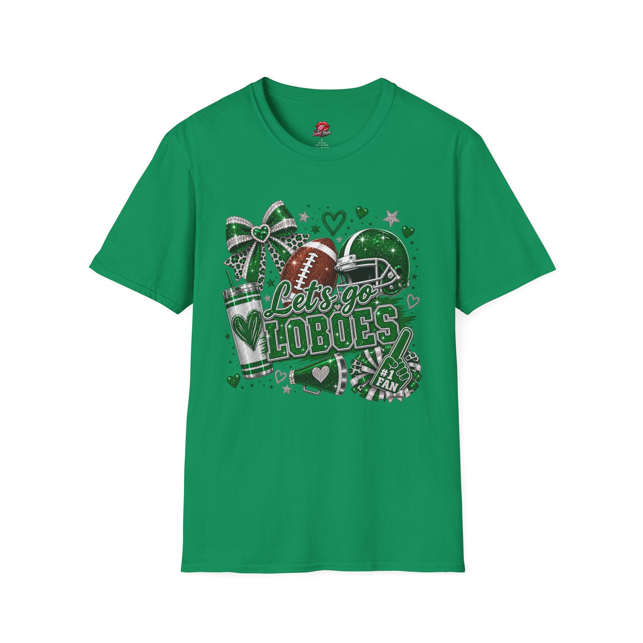 Lets Go Loboes Football Tee