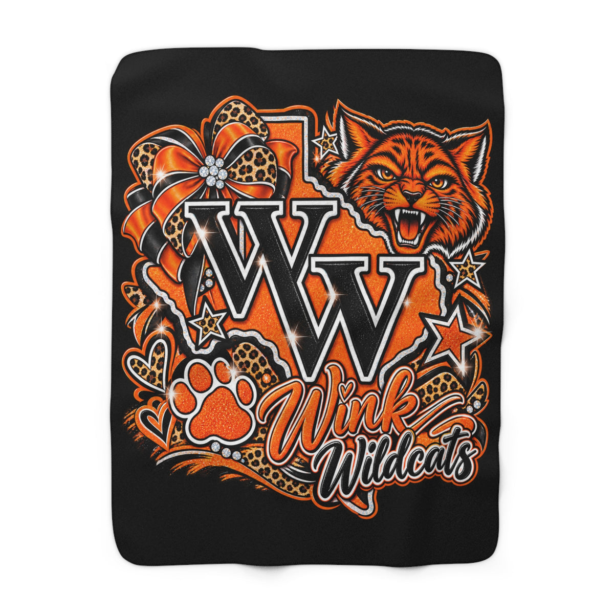 Wink Wildcats Sherpa Blanket