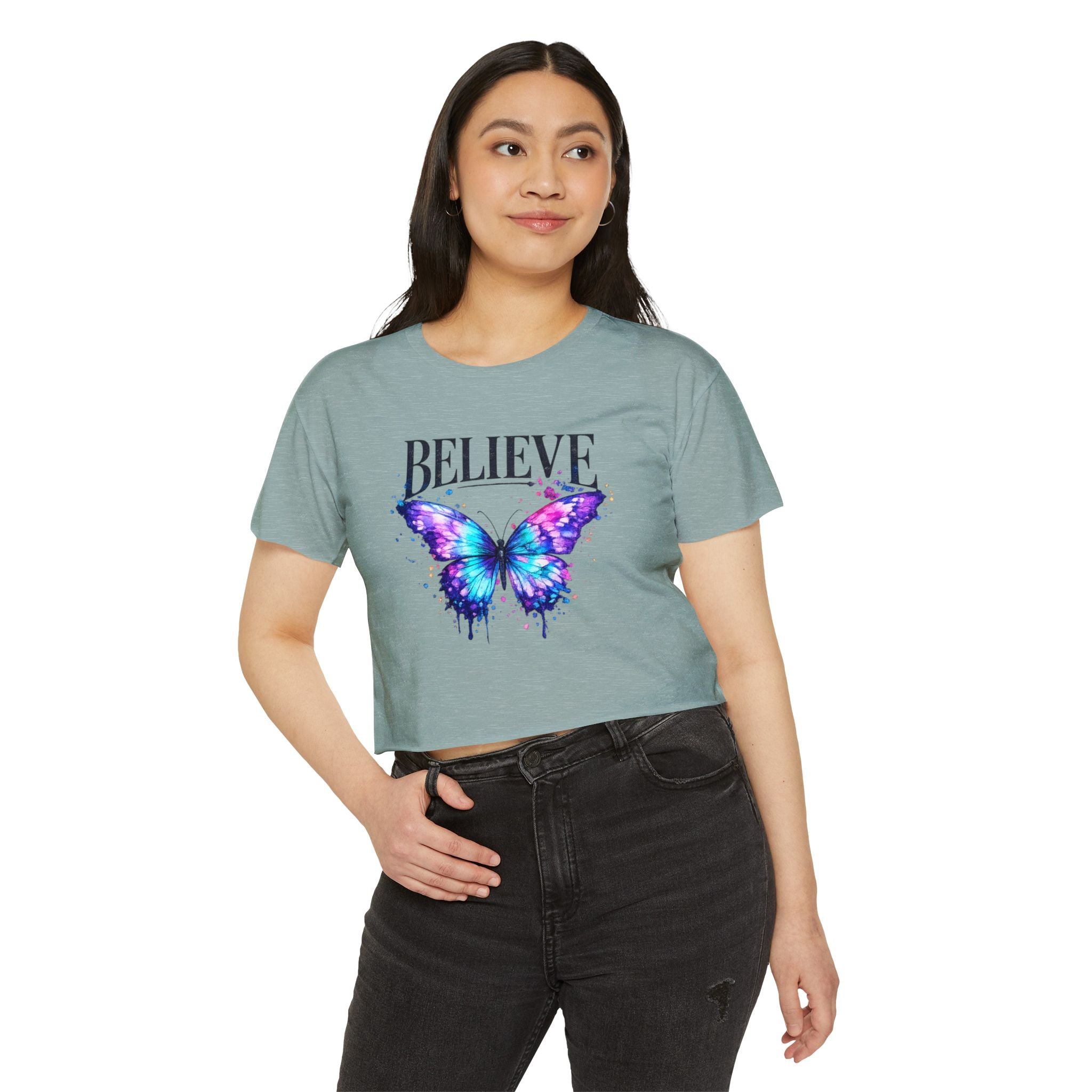 Believe Butterfly Crop Top