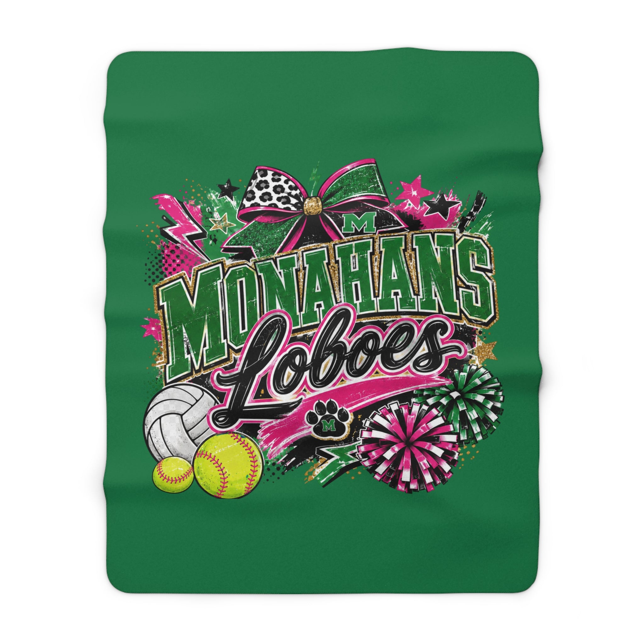 Monahans Loboes School Spirit Throw with Cheer, Volleyball & Softball Graphics