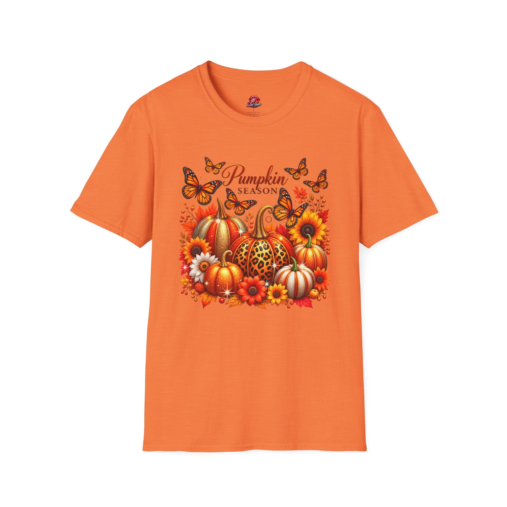 Autumn Pumpkins, Sunflowers & Butterflies Fall Tee