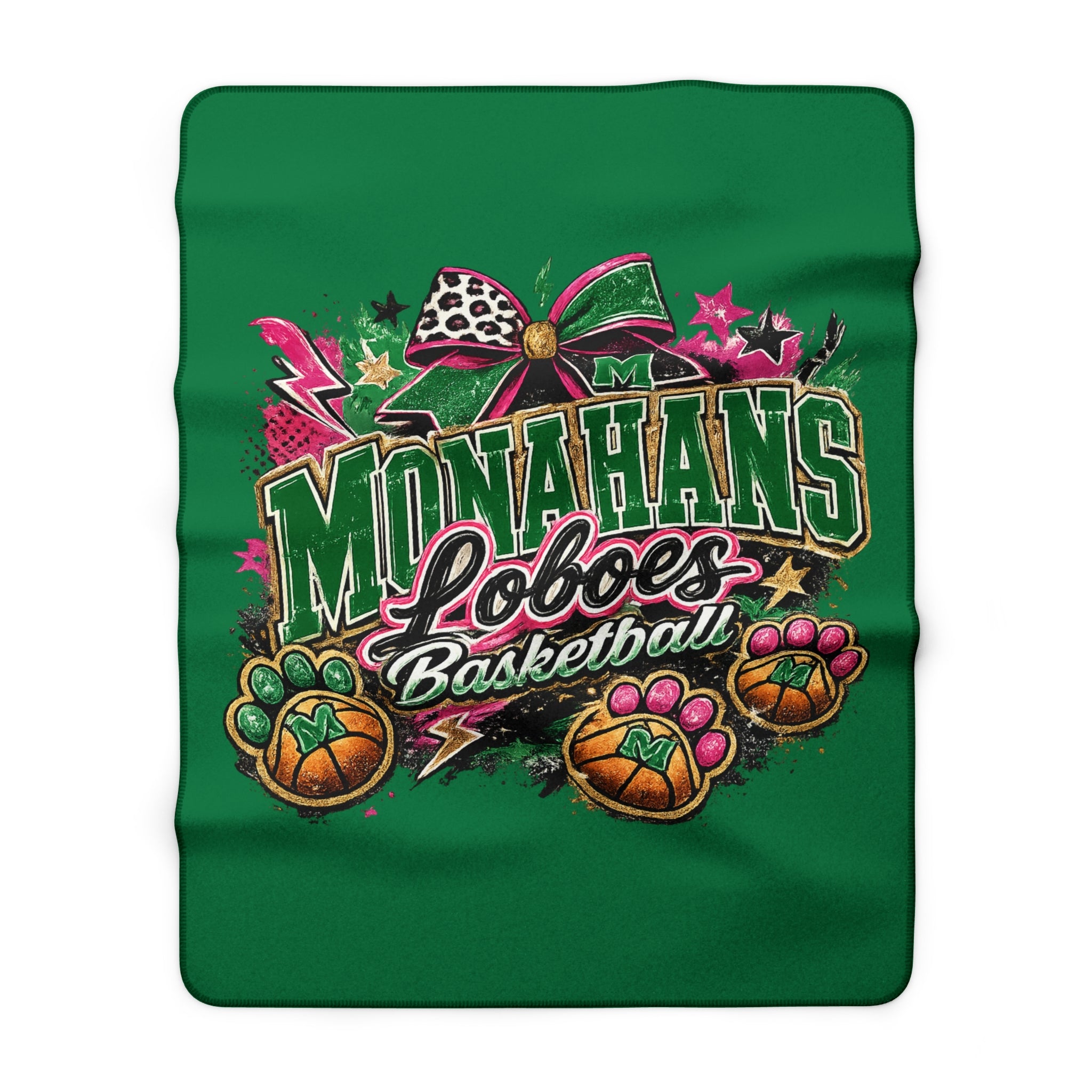 Monahans Loboes Basketball Sherpa Blanket