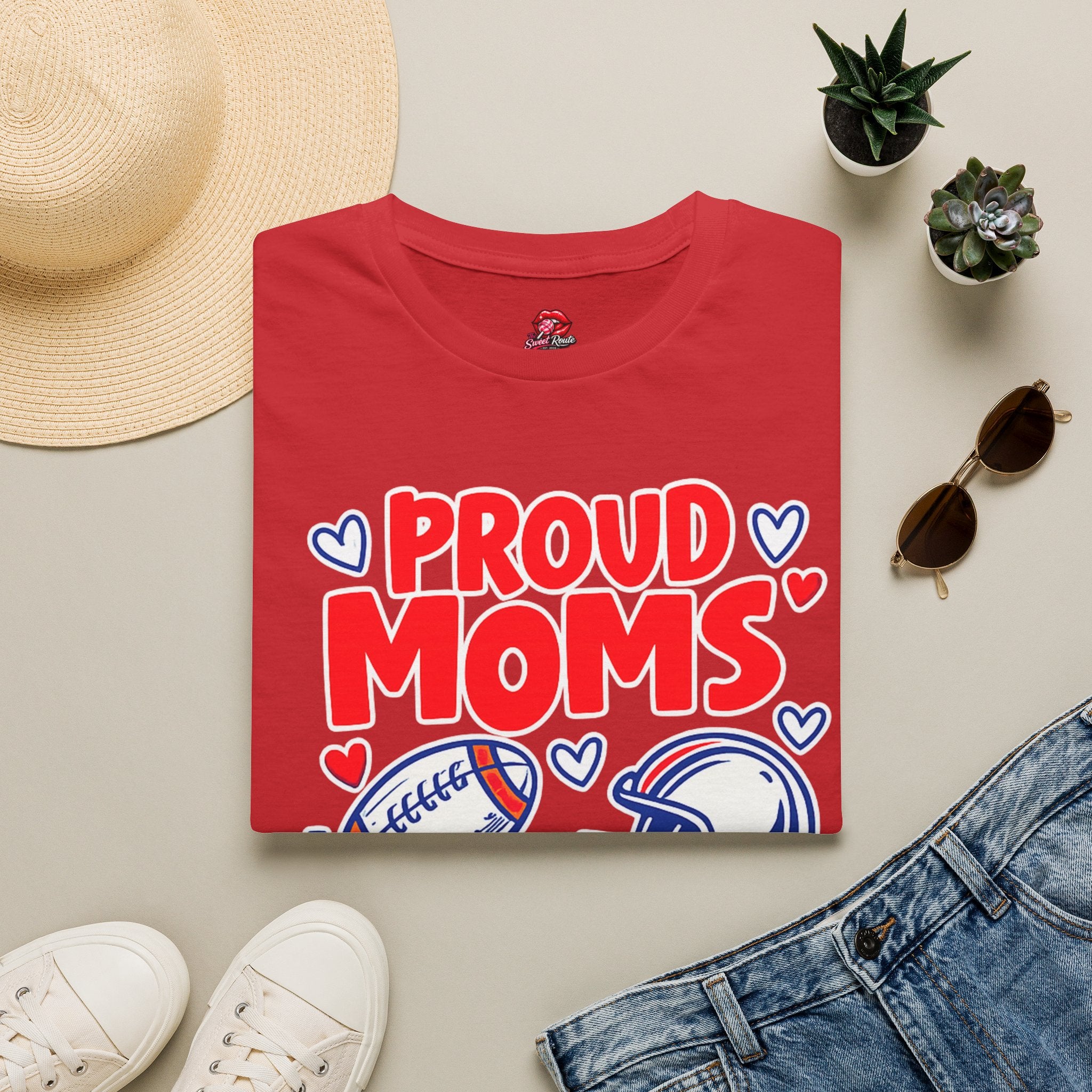 Proud Moms Sideline Club T-Shirt | Football Mom Game Day Tee | Cute Sports Mom Shirt