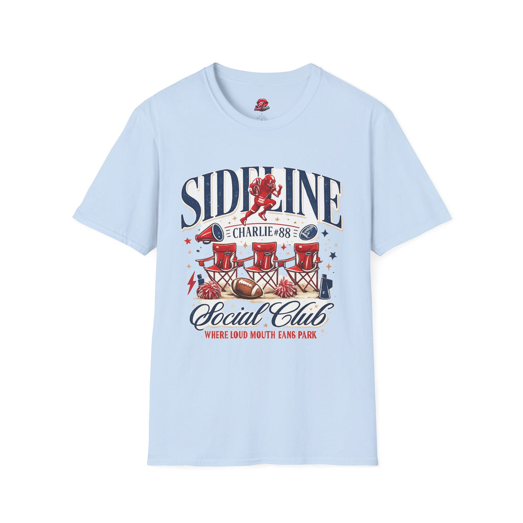 Sideline Social Club T-Shirt | Retro Football Game Day Tee | Football Fan Graphic Shirt