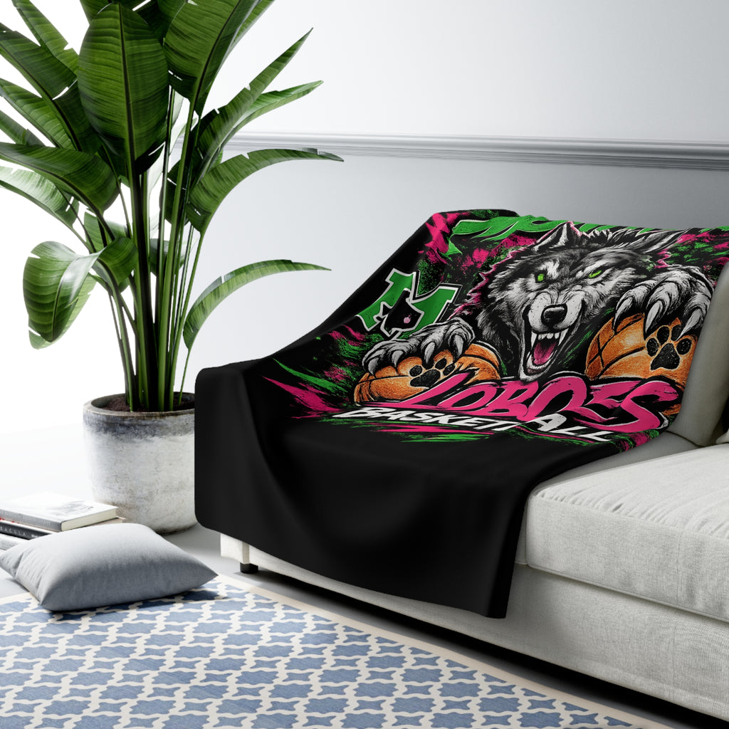 Monahans Loboes Basketball Sherpa Blanket — Cozy Team Fleece Throw