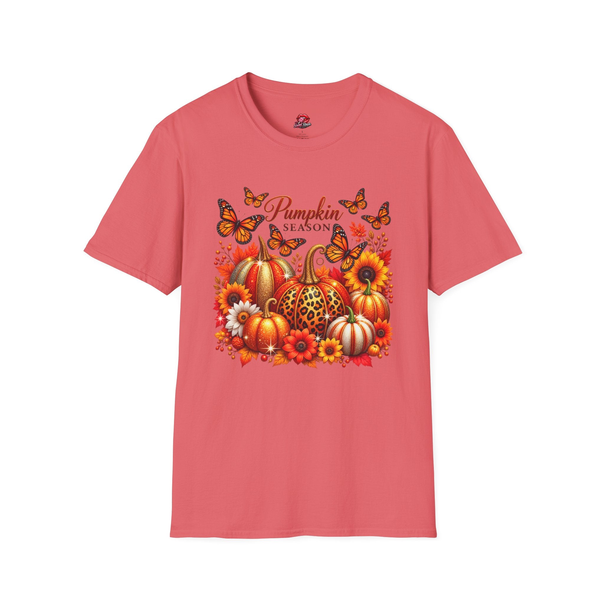 Autumn Pumpkins, Sunflowers & Butterflies Fall Tee