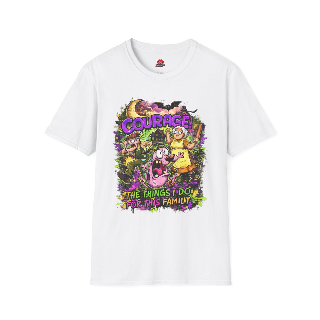 Courage! Graphic T-Shirt — Retro Cartoon Family TV Print