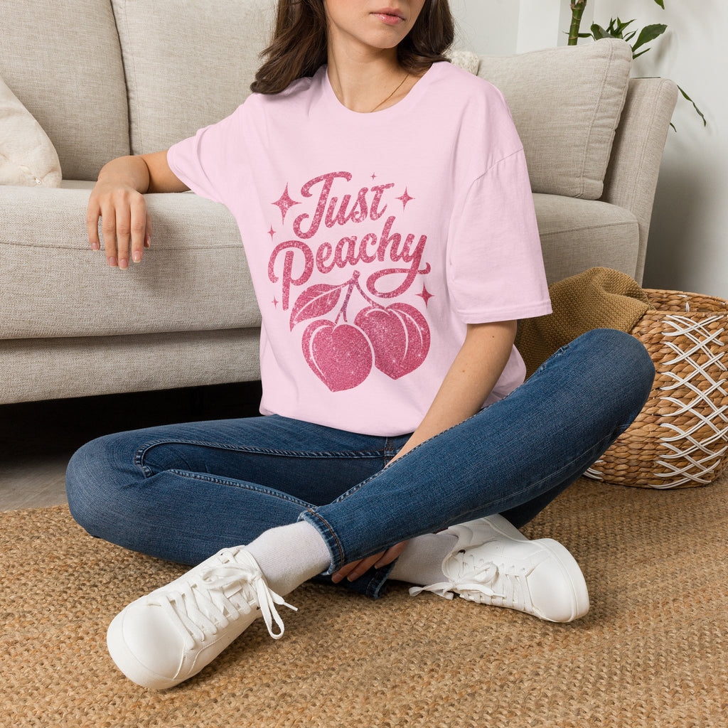 Just Peachy script with cherries T-Shirt