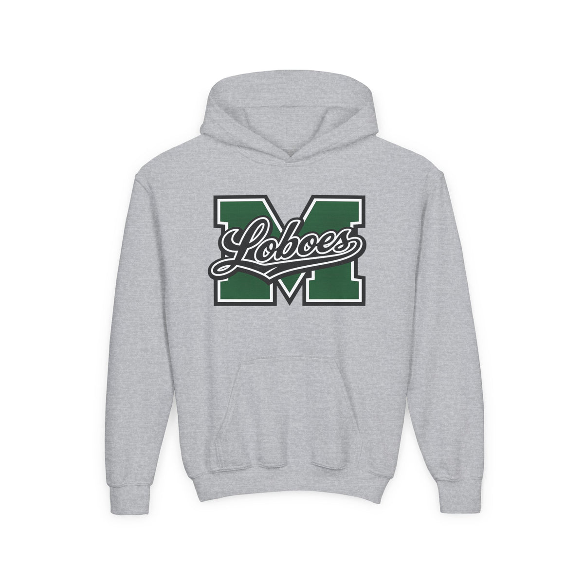 Youth Hoodie — 'M Loboes' Varsity Letterman School Spirit Pullover