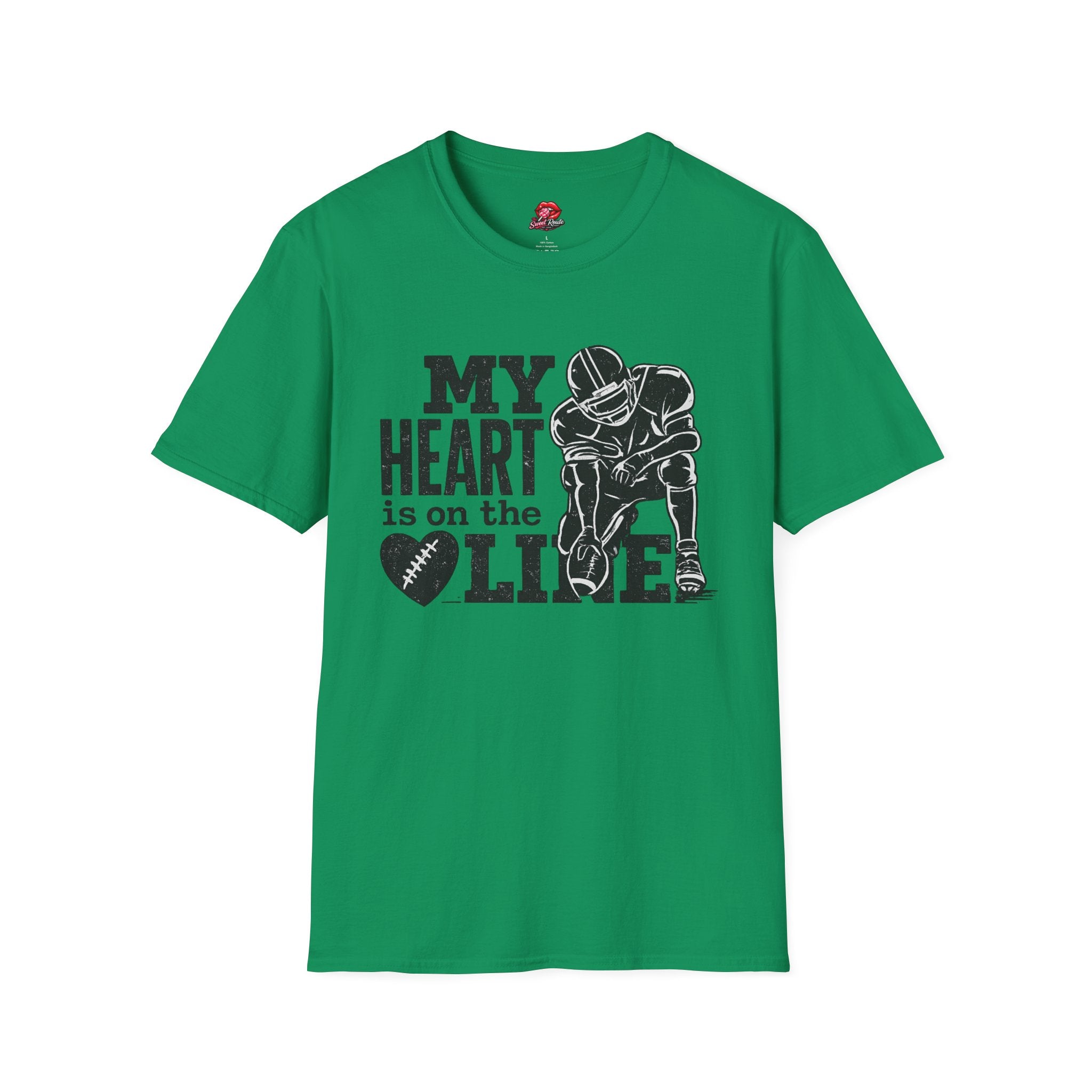 My Heart Is on the Line Football  Tee