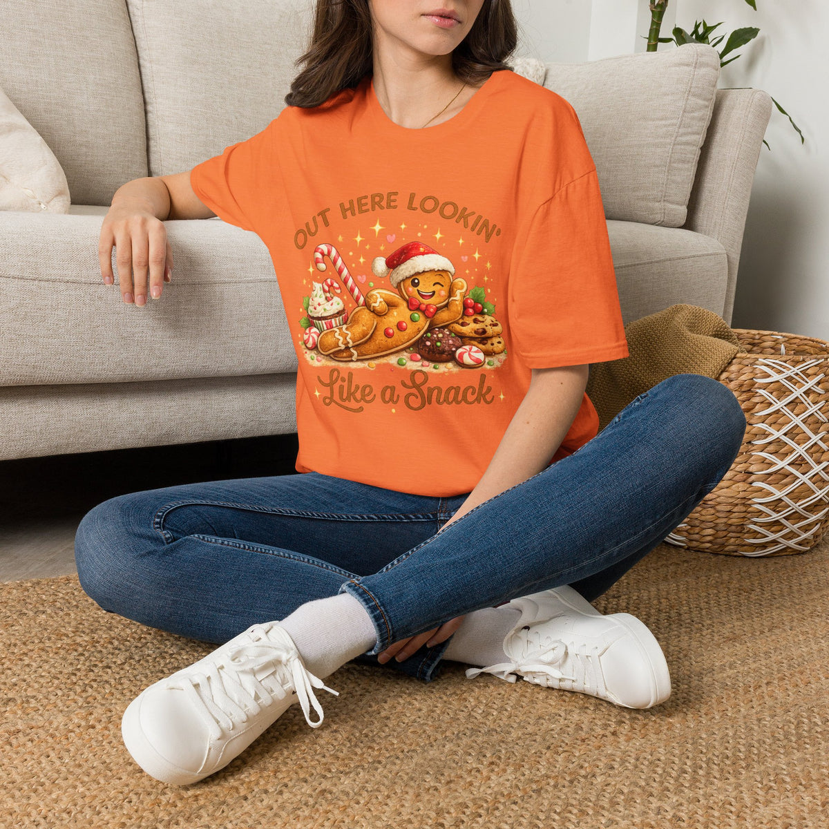 Gingerbread Cookie Santa Hat T-Shirt