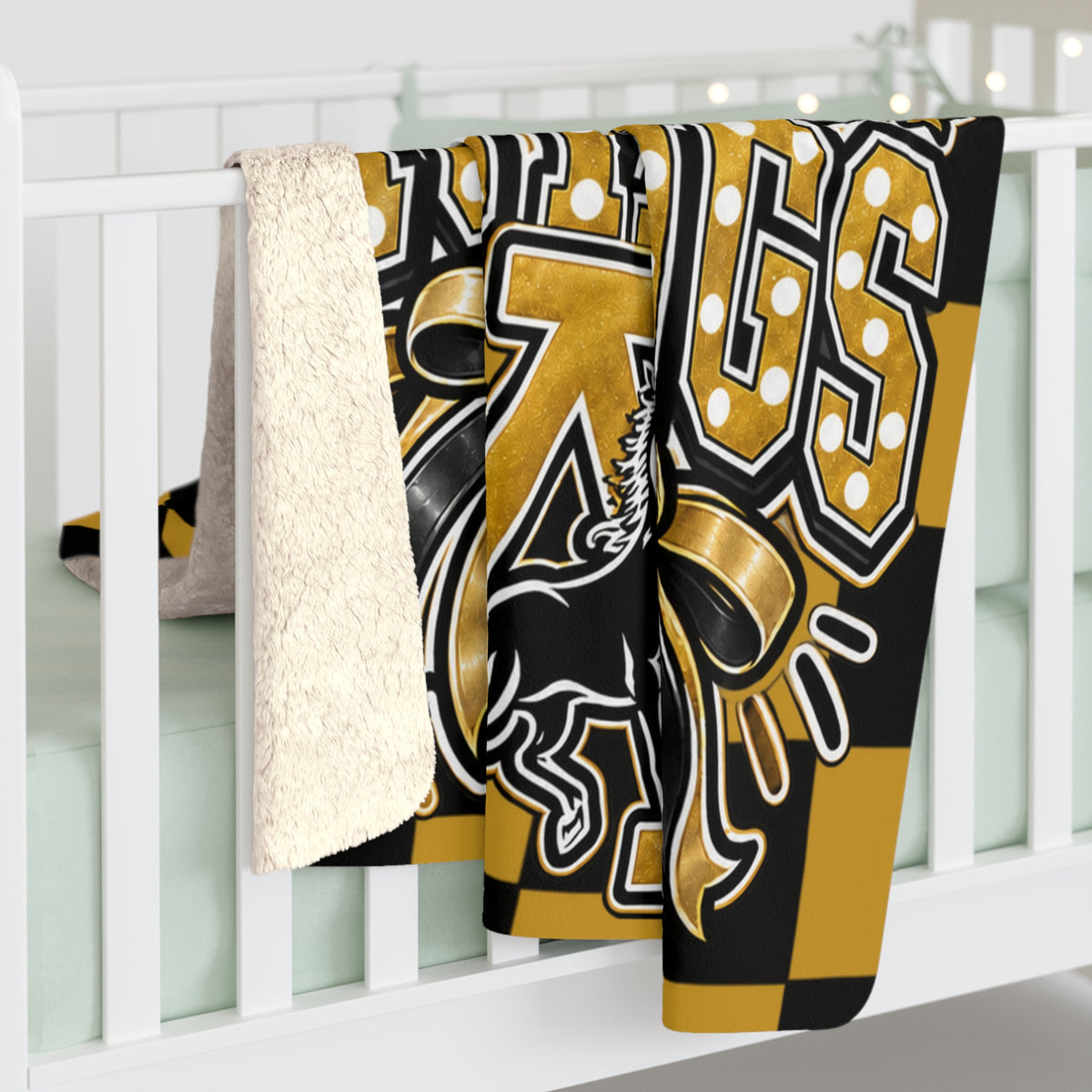 Andrews Mustangs Sherpa Fleece Blanket
