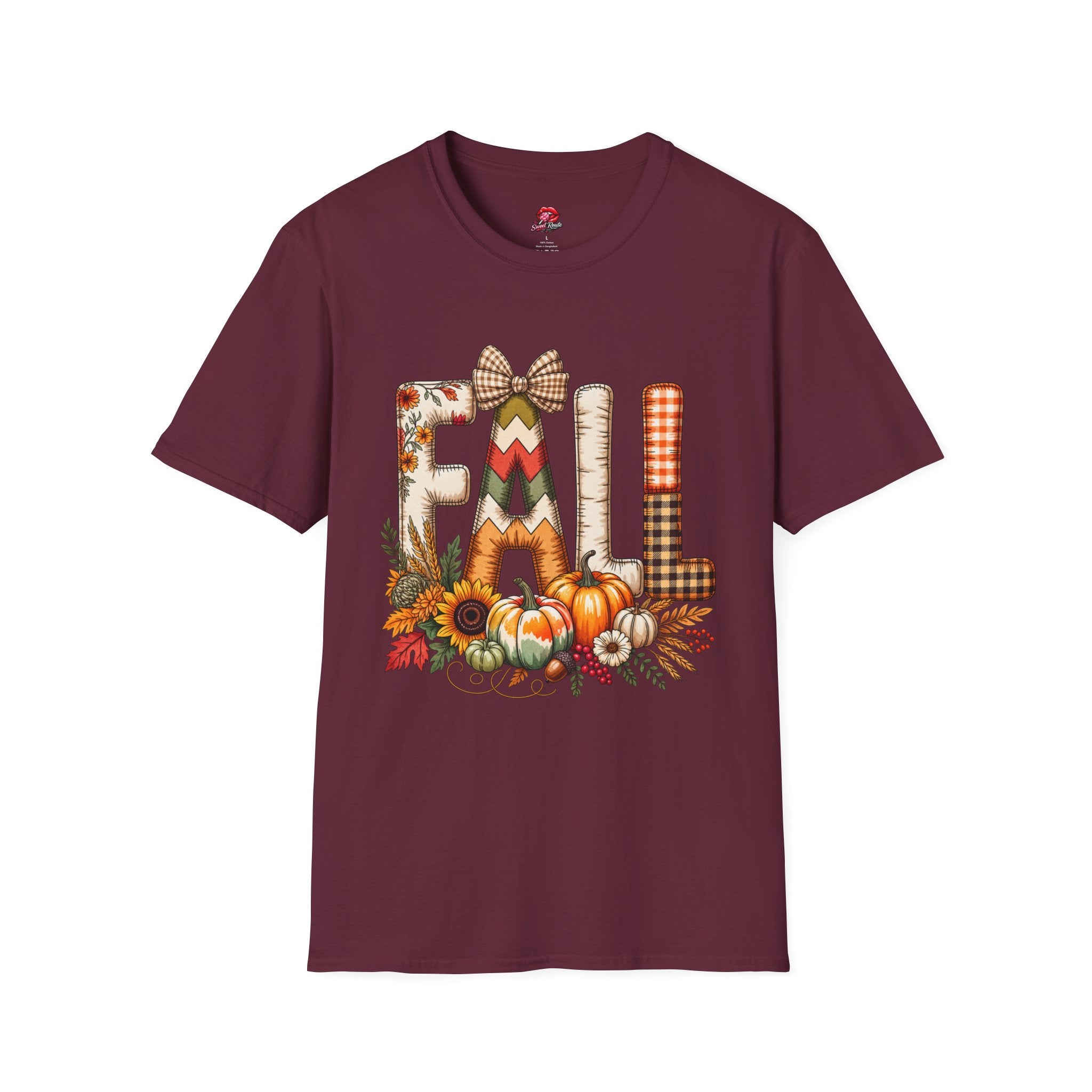 Pumpkin, Plaid & Floral Autumn Tee