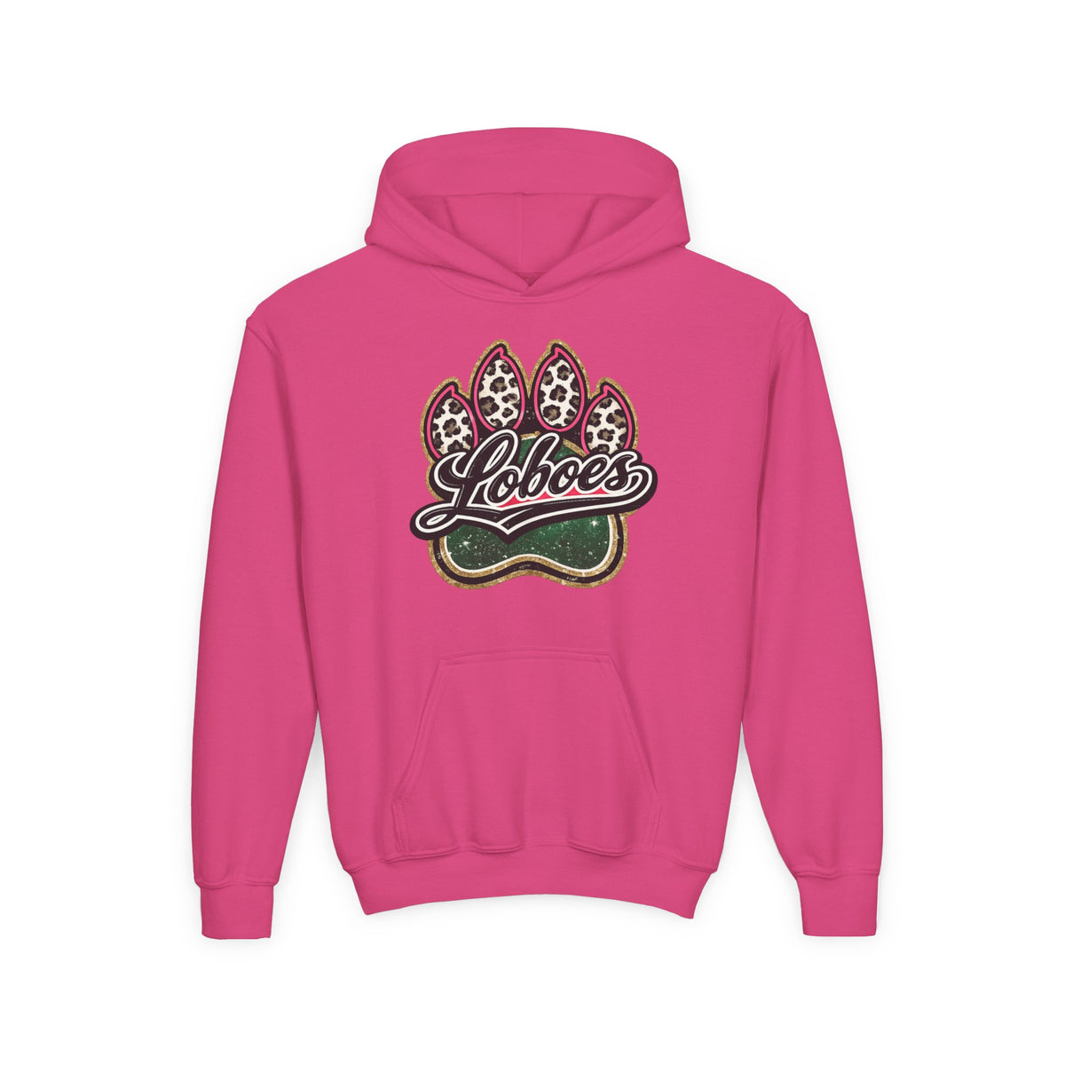 Youth Hoodie with 'Loboes' Paw