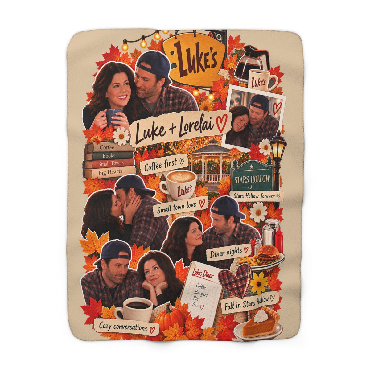 Luke & Lorelai Collage Sherpa Blanket