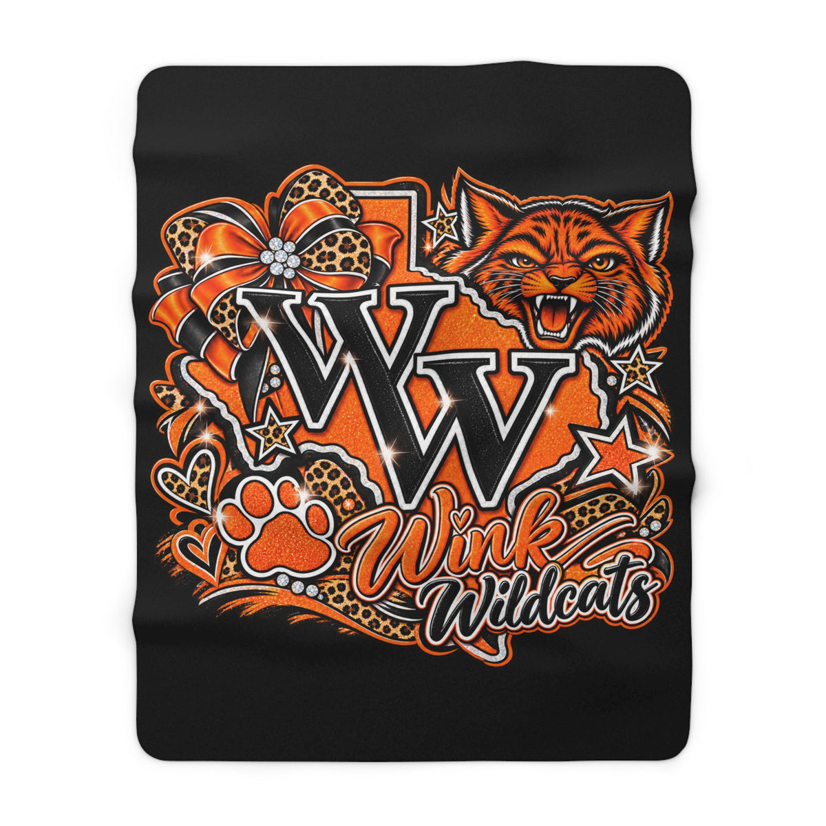 Wink Wildcats Sherpa Blanket
